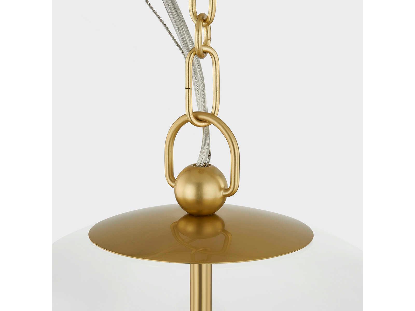 Hudson Valley Donnell 1-Light Aged Brass Glass Globe Pendant