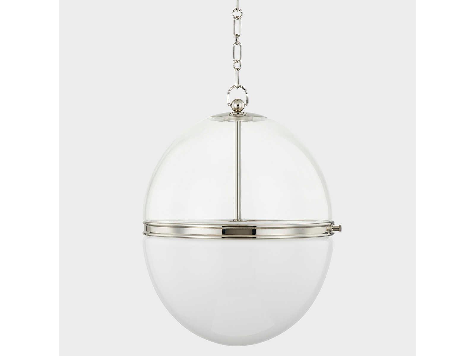 Hudson Valley Donnell 1-Light Polished Nickel Glass Globe Pendant