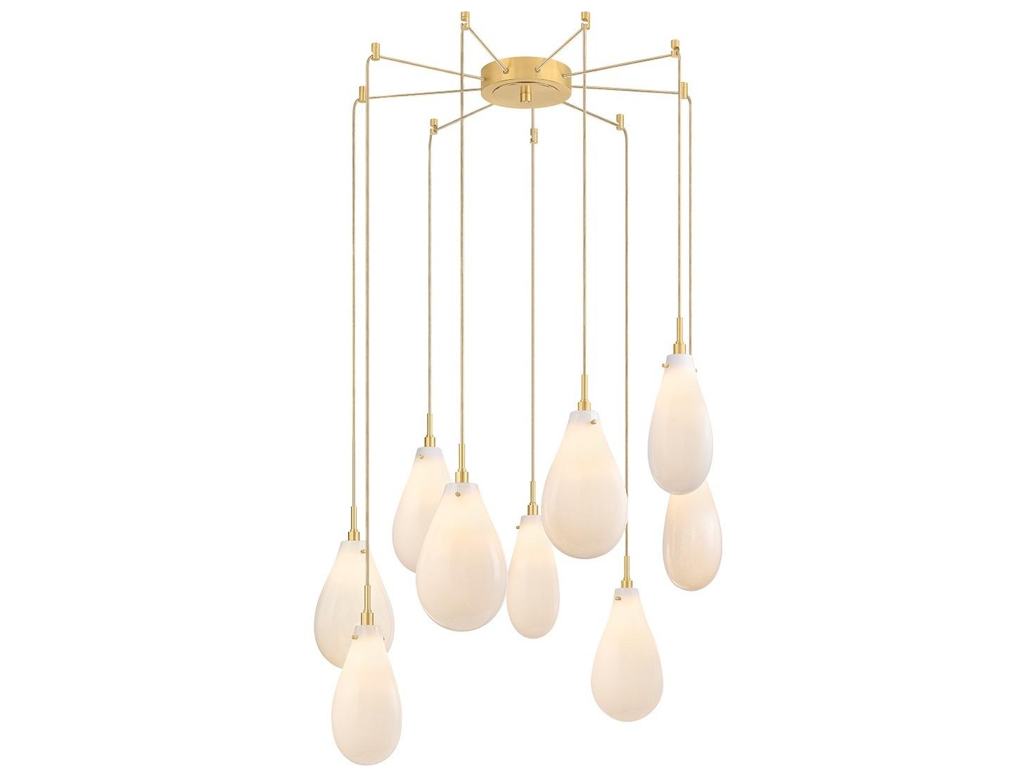 Hudson Valley Ironwood 9-Light Aged Brass Chandelier