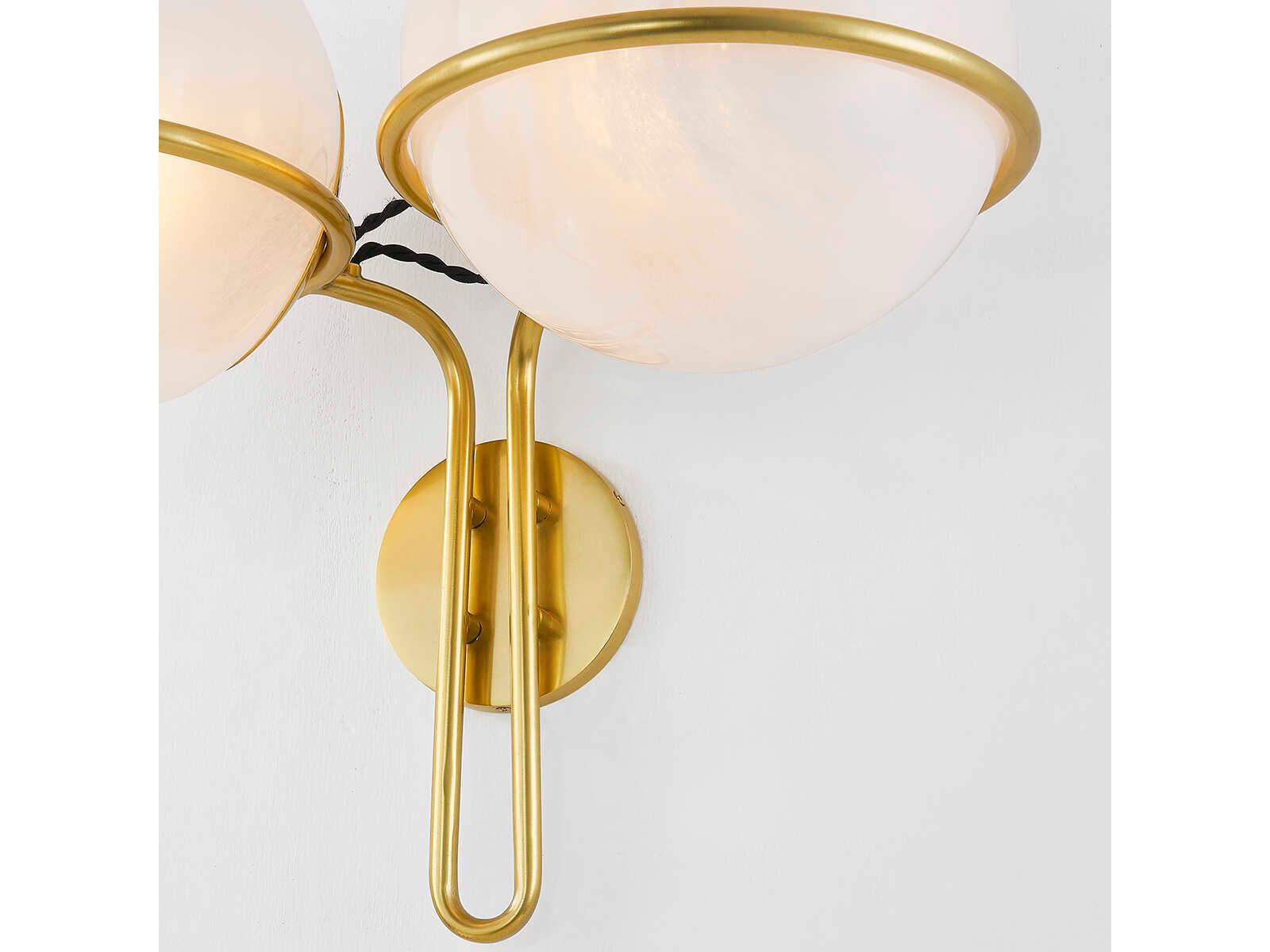 Hudson Valley Hingham 2-Light Aged Brass Wall Sconce