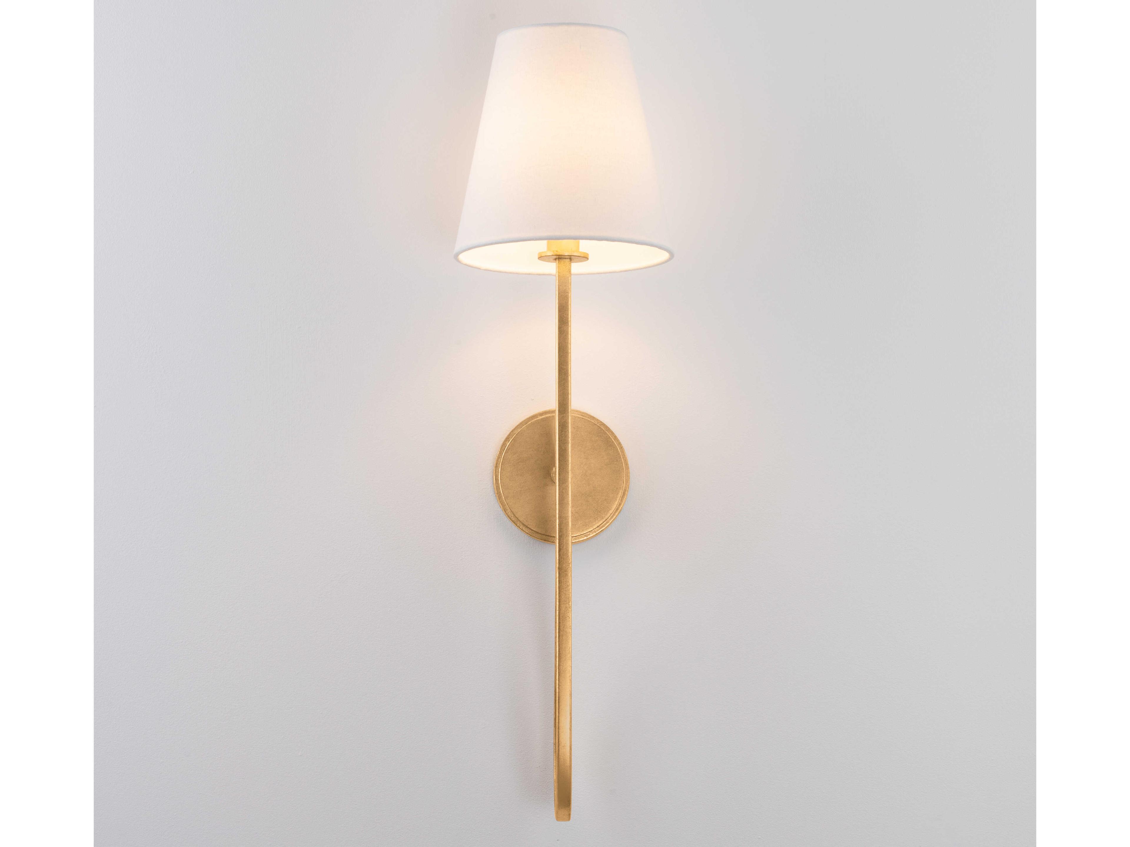 Hudson Valley Elmhurst 1-Light Vintage Gold Leaf Wall Sconce