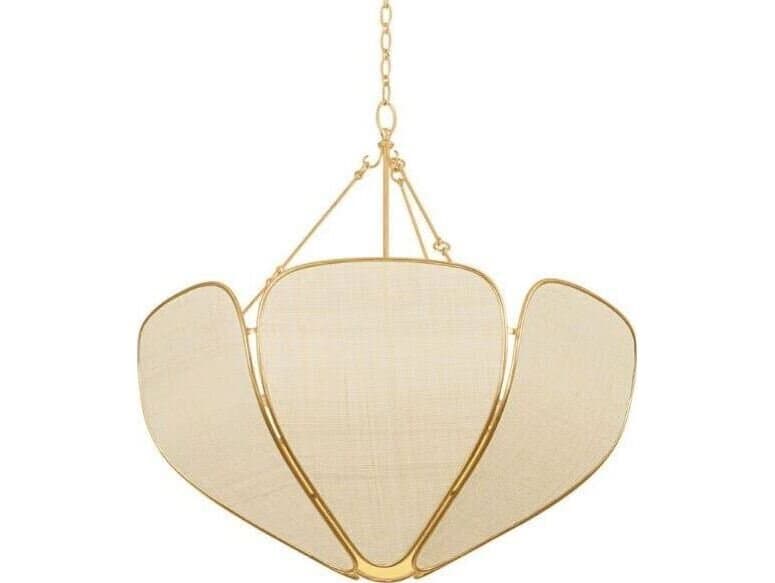 Hudson Valley Bayville 6-Light Vintage Gold Leaf Pendant