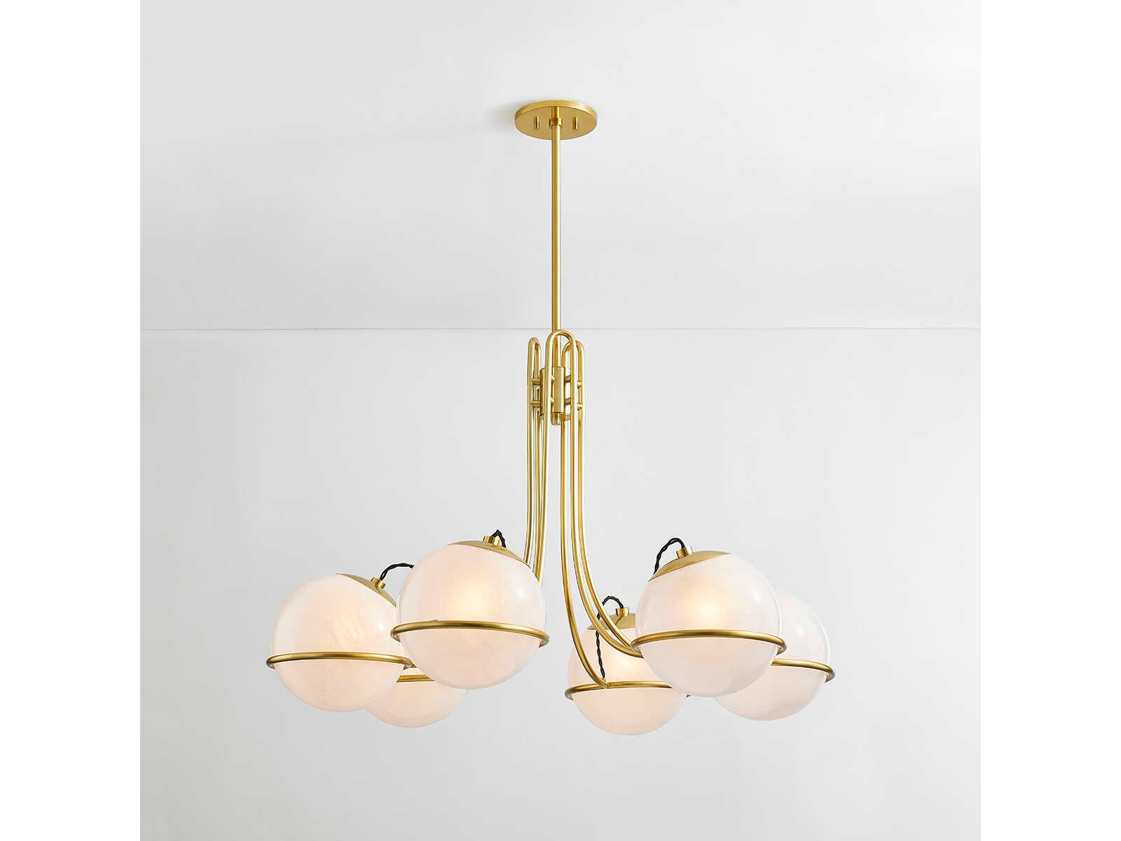 Hudson Valley Hingham 6-Light Aged Brass Globe Chandelier