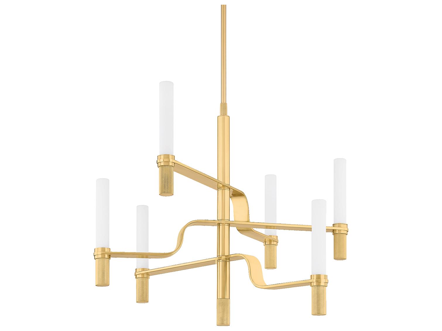 Hudson Valley Allentown 6-Light Aged Brass Candelabra Chandelier