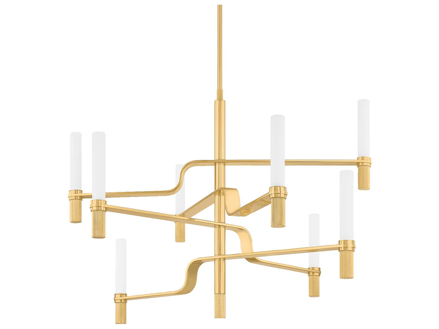 Hudson Valley Allentown 8-Light Aged Brass Candelabra Chandelier