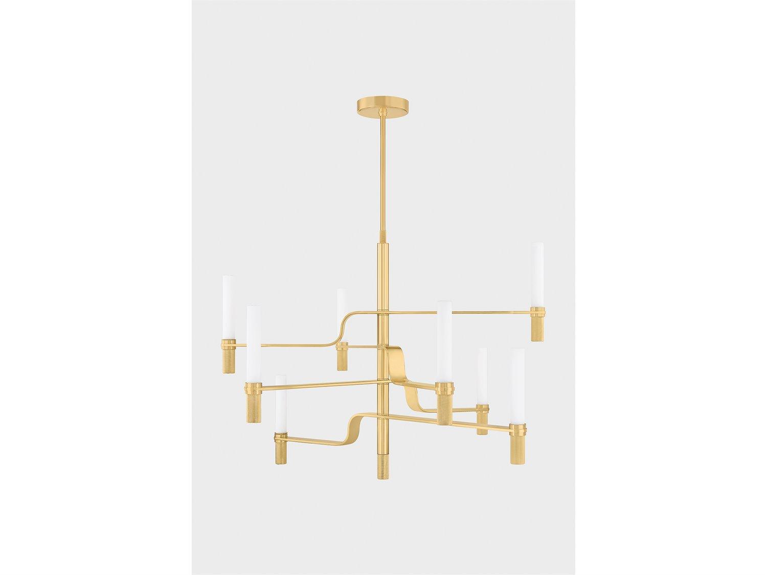 Hudson Valley Allentown 8-Light Aged Brass Candelabra Chandelier