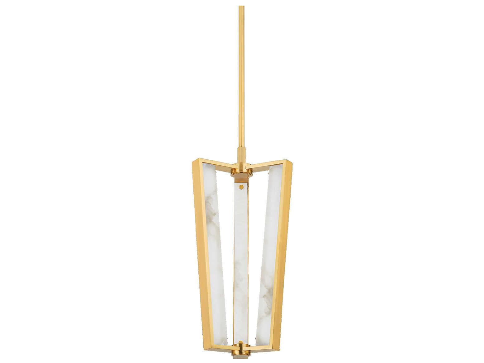 Hudson Valley Edgemere 3-Light Aged Brass Geometric Mini Pendant