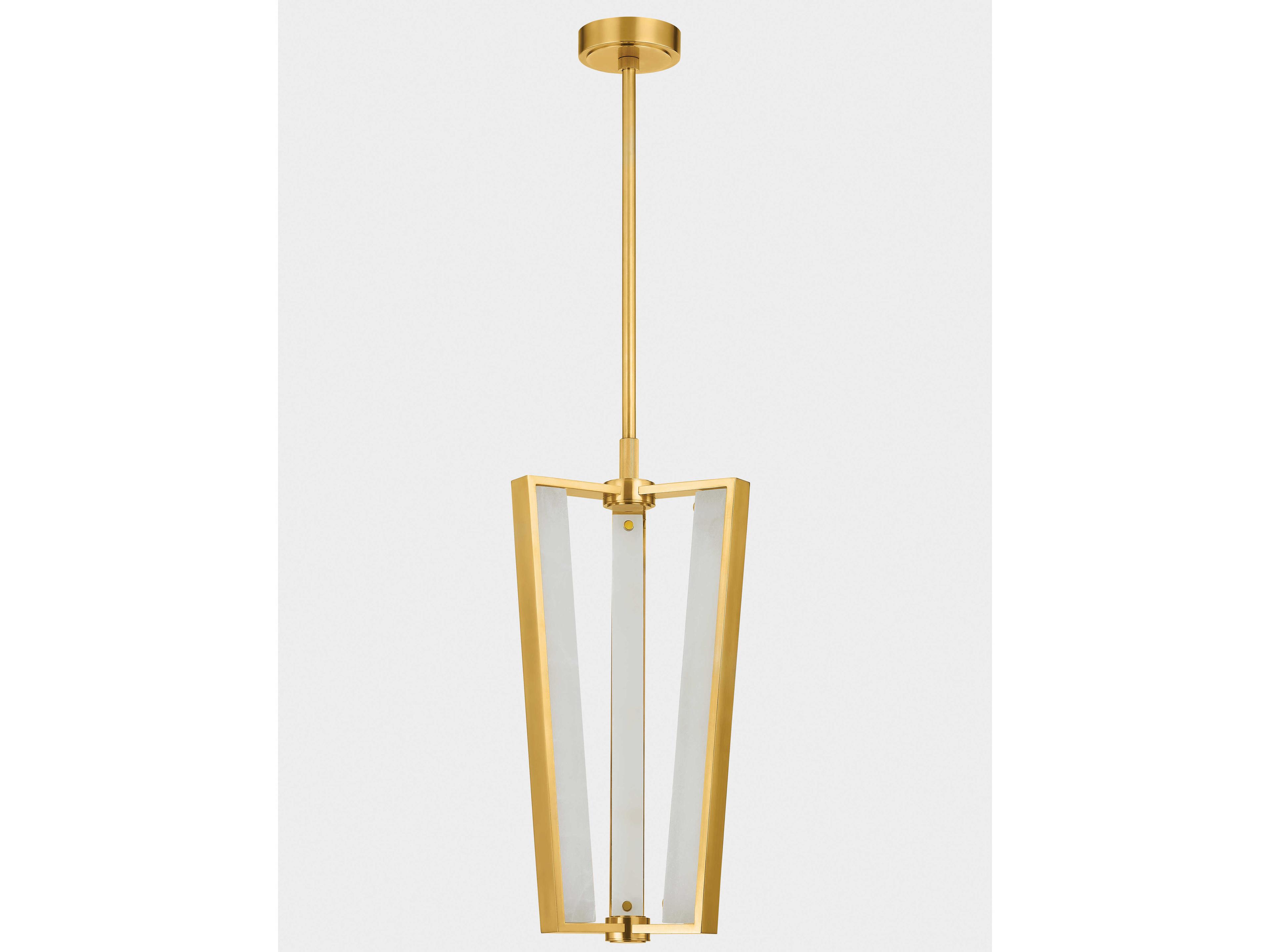 Hudson Valley Edgemere 3-Light Aged Brass Geometric Mini Pendant