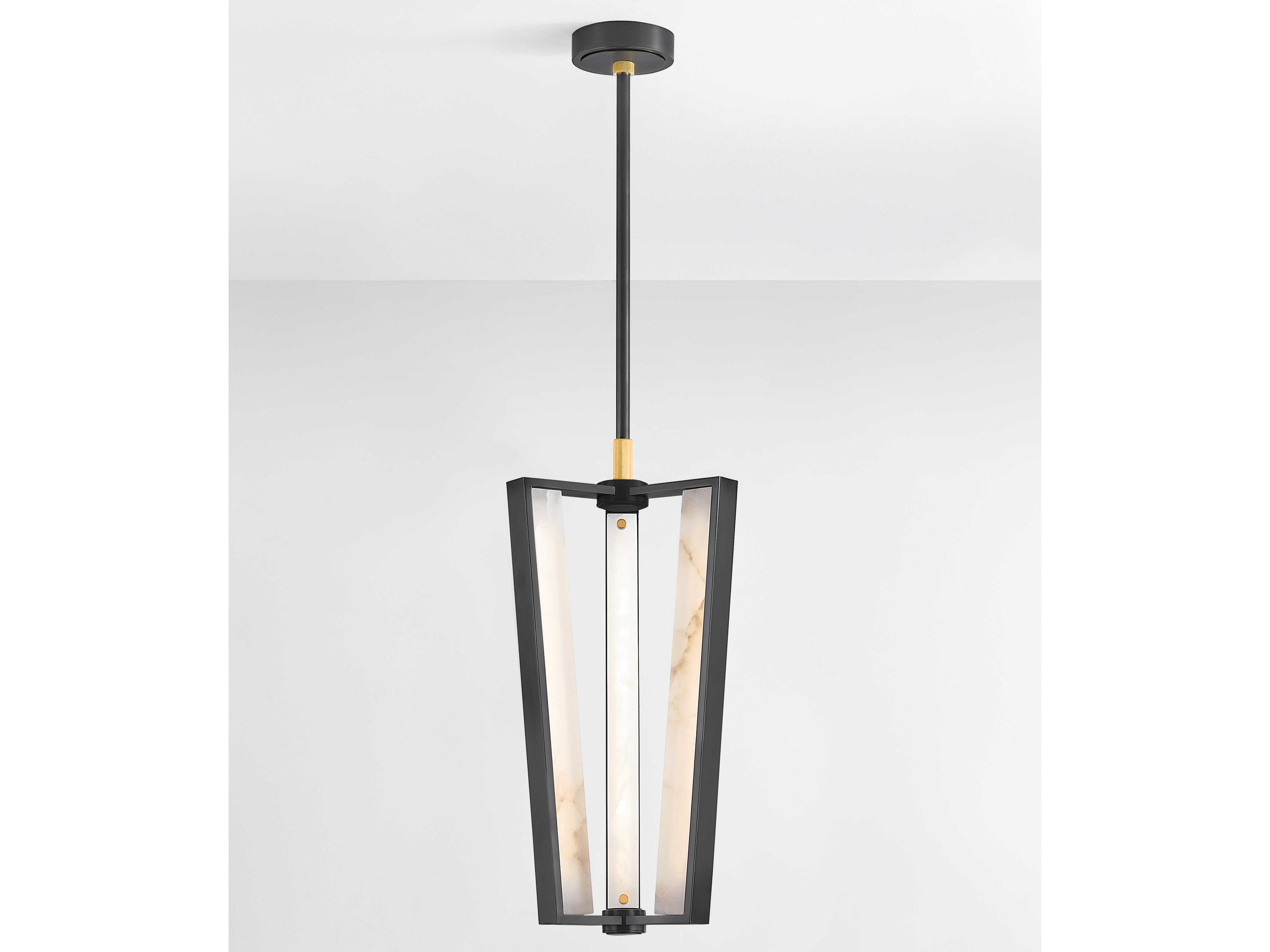 Hudson Valley Edgemere 3-Light Aged Brass Distressed Bronze Black Geometric Mini Pendant