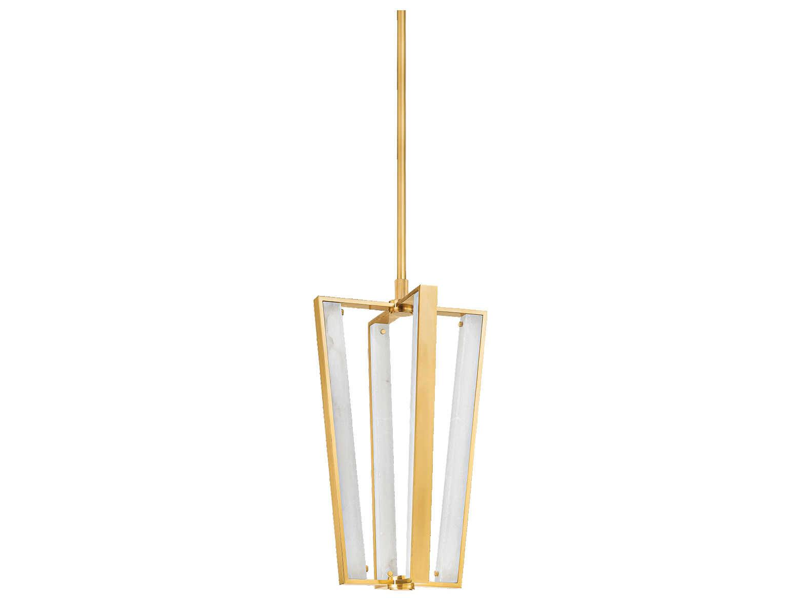 Hudson Valley Edgemere 4-Light Aged Brass Geometric Pendant