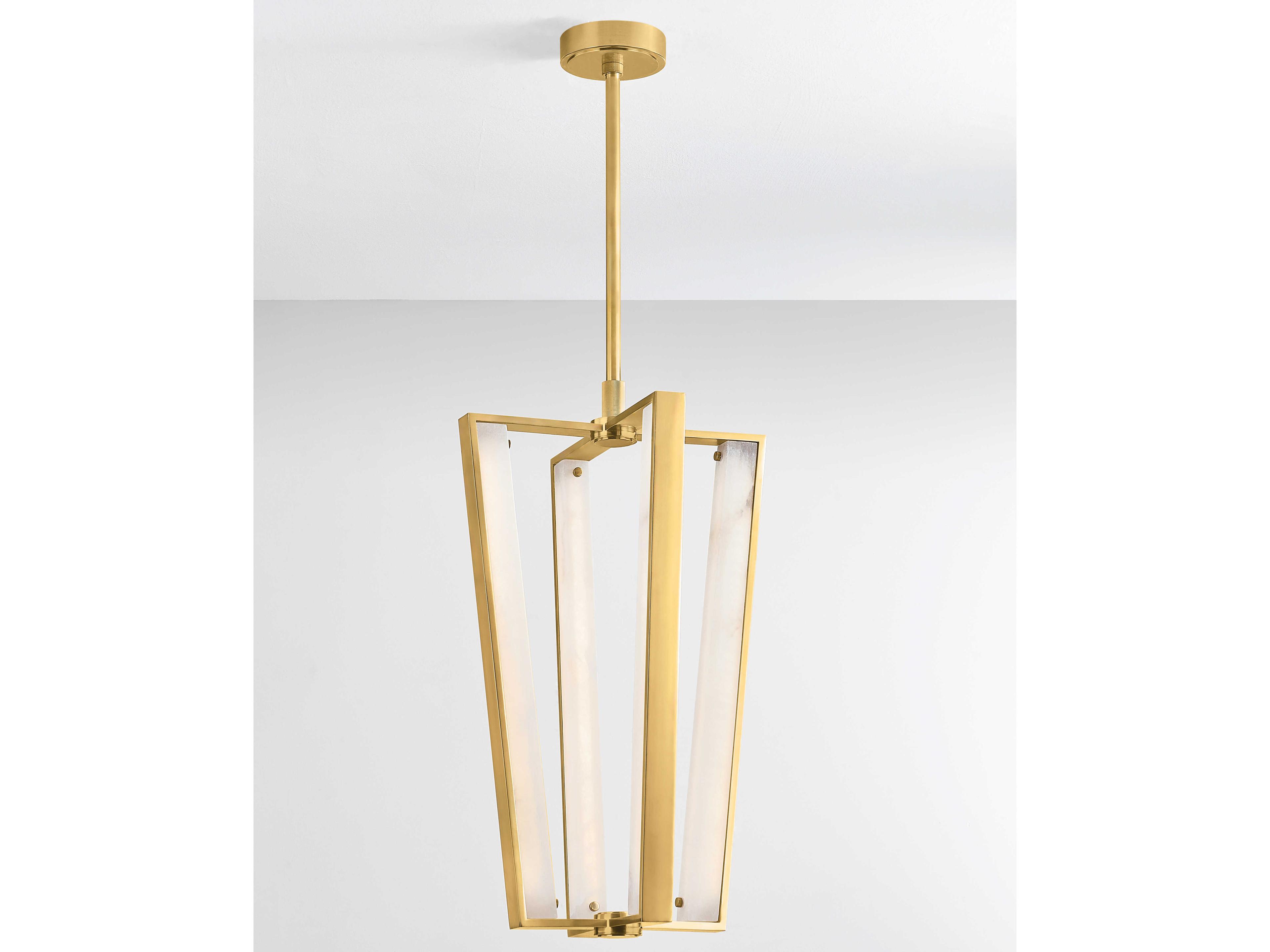 Hudson Valley Edgemere 4-Light Aged Brass Geometric Pendant