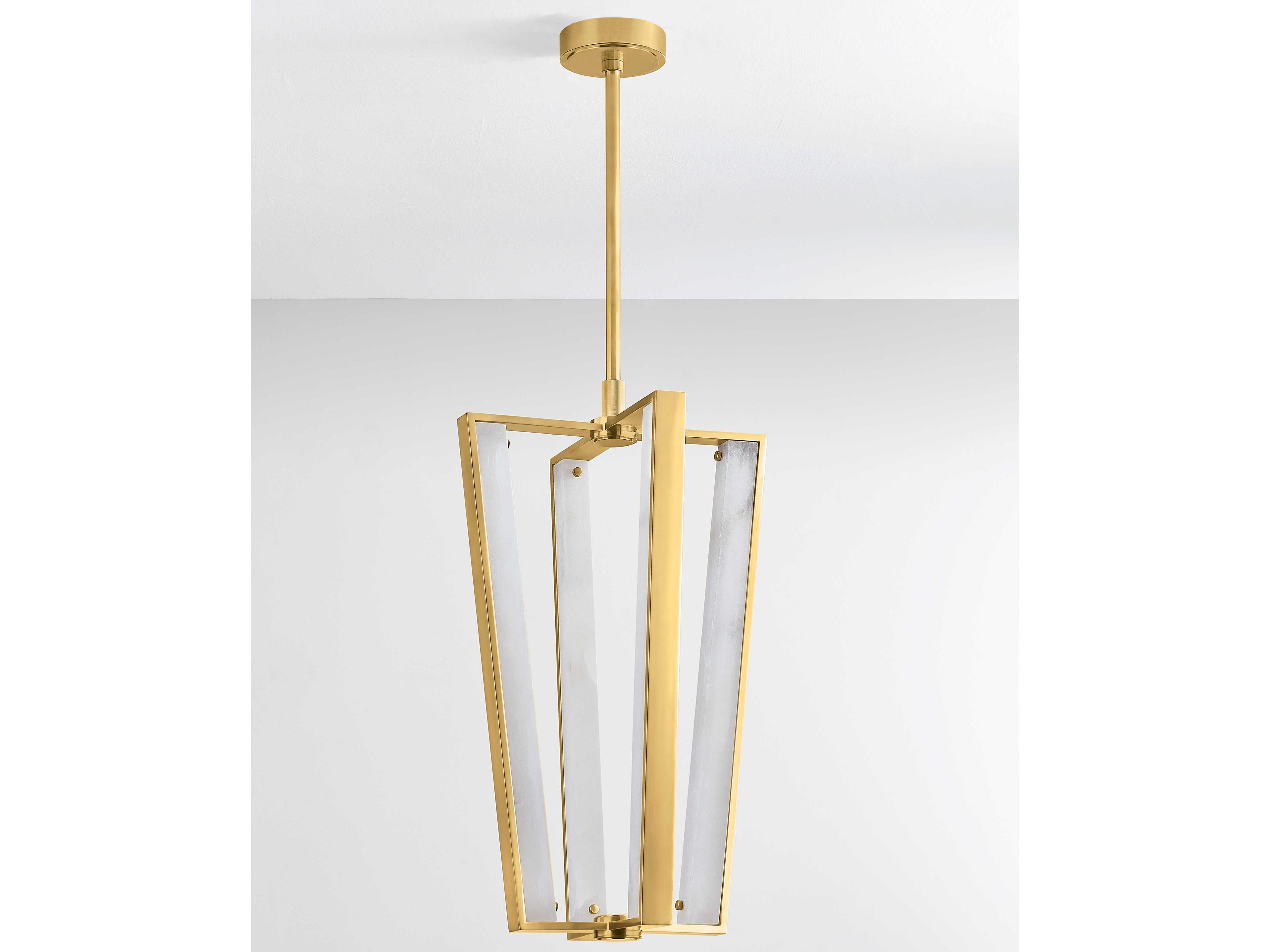 Hudson Valley Edgemere 4-Light Aged Brass Geometric Pendant