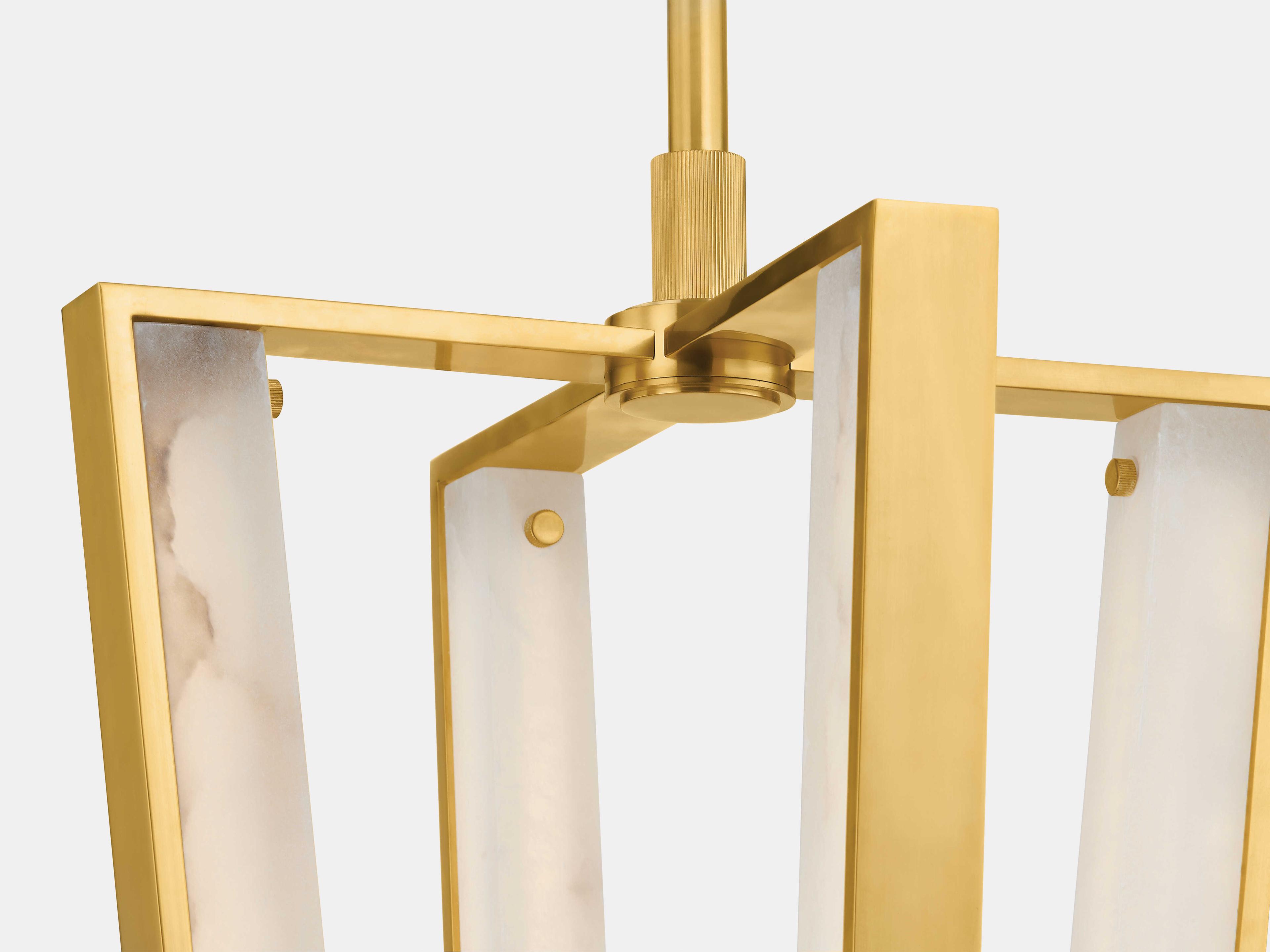 Hudson Valley Edgemere 4-Light Aged Brass Geometric Pendant