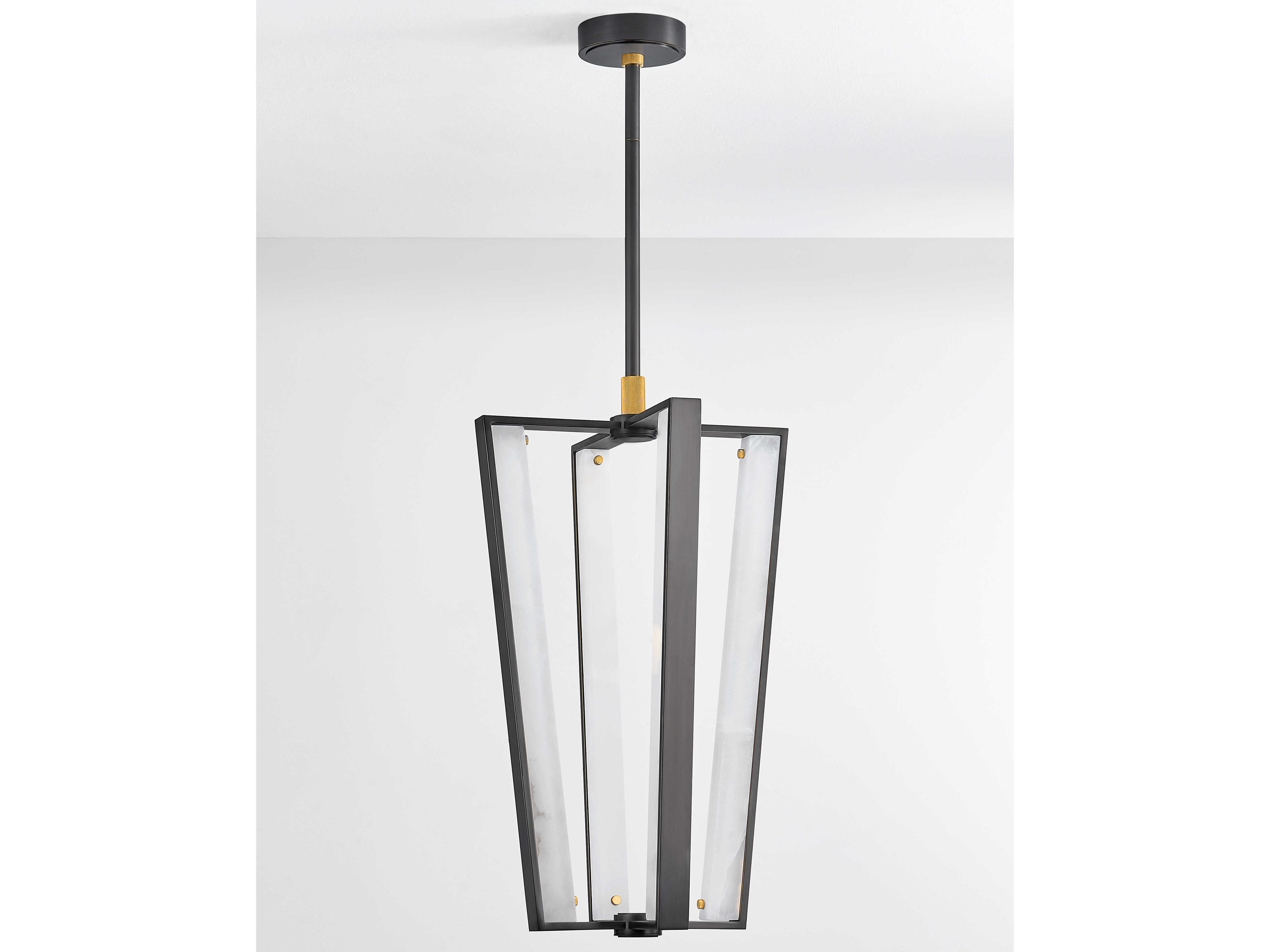 Hudson Valley Edgemere 4-Light Aged Brass Distressed Bronze Geometric Pendant