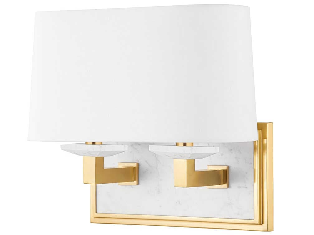 Hudson Valley Elwood 2-Light Aged Brass Vanity Light