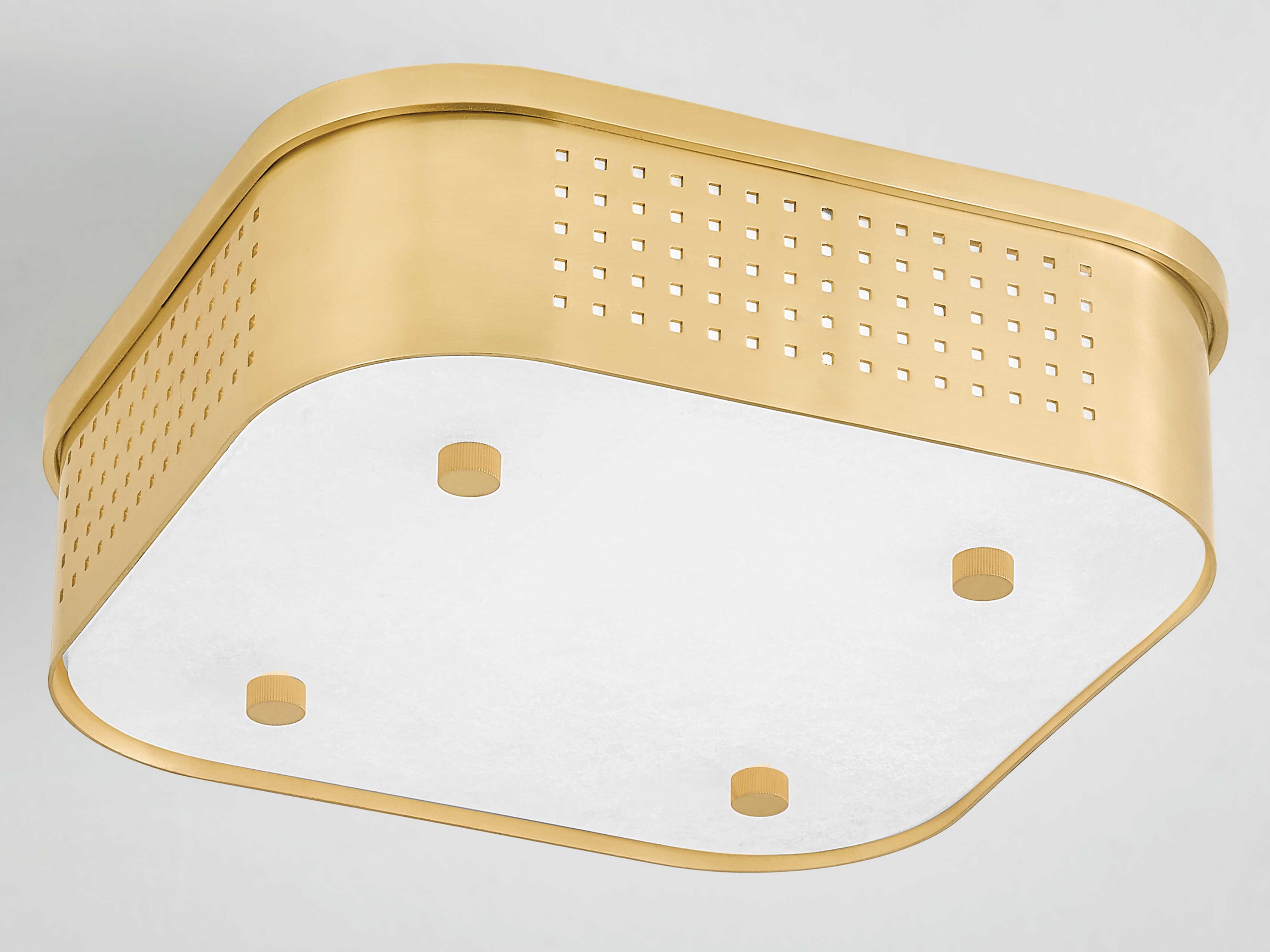 Hudson Valley Madison Square 1-Light Aged Brass Flush Mount