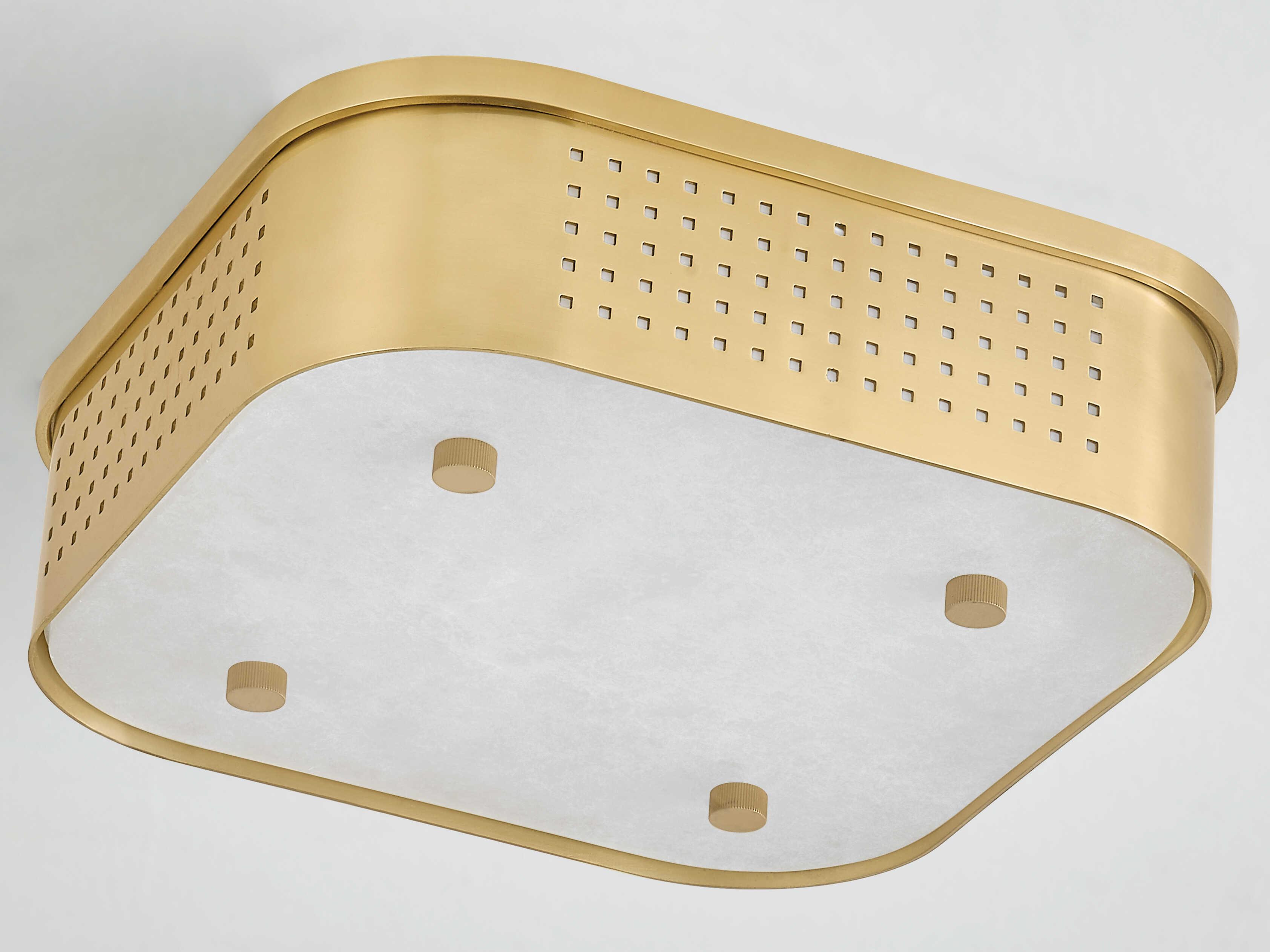 Hudson Valley Madison Square 1-Light Aged Brass Flush Mount