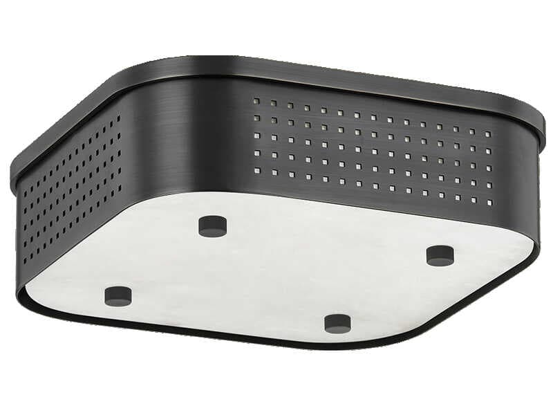 Hudson Valley Madison Square 1-Light Distressed Bronze Black Flush Mount