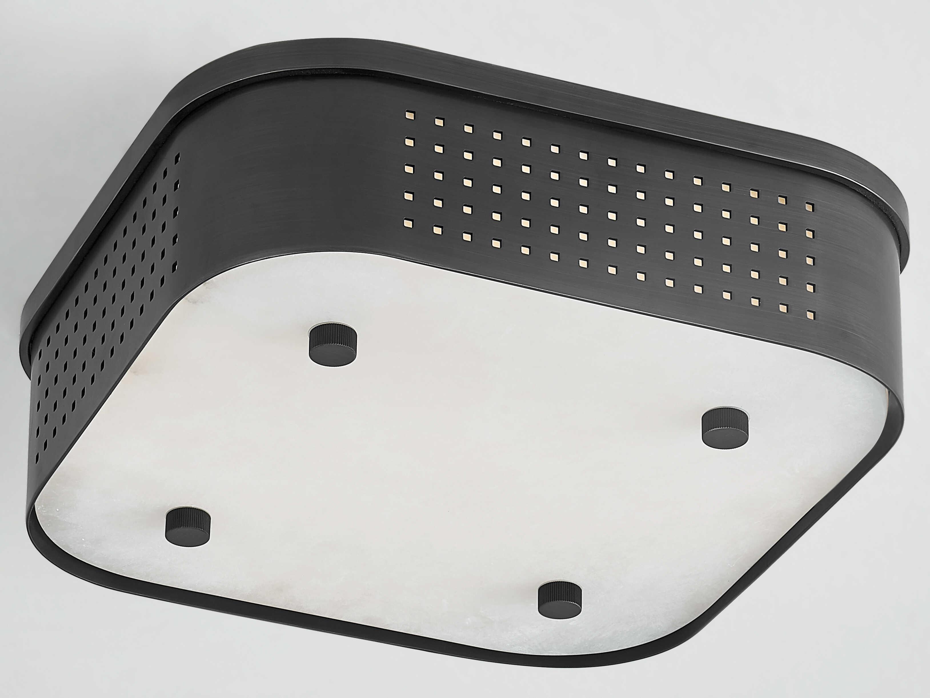 Hudson Valley Madison Square 1-Light Distressed Bronze Black Flush Mount