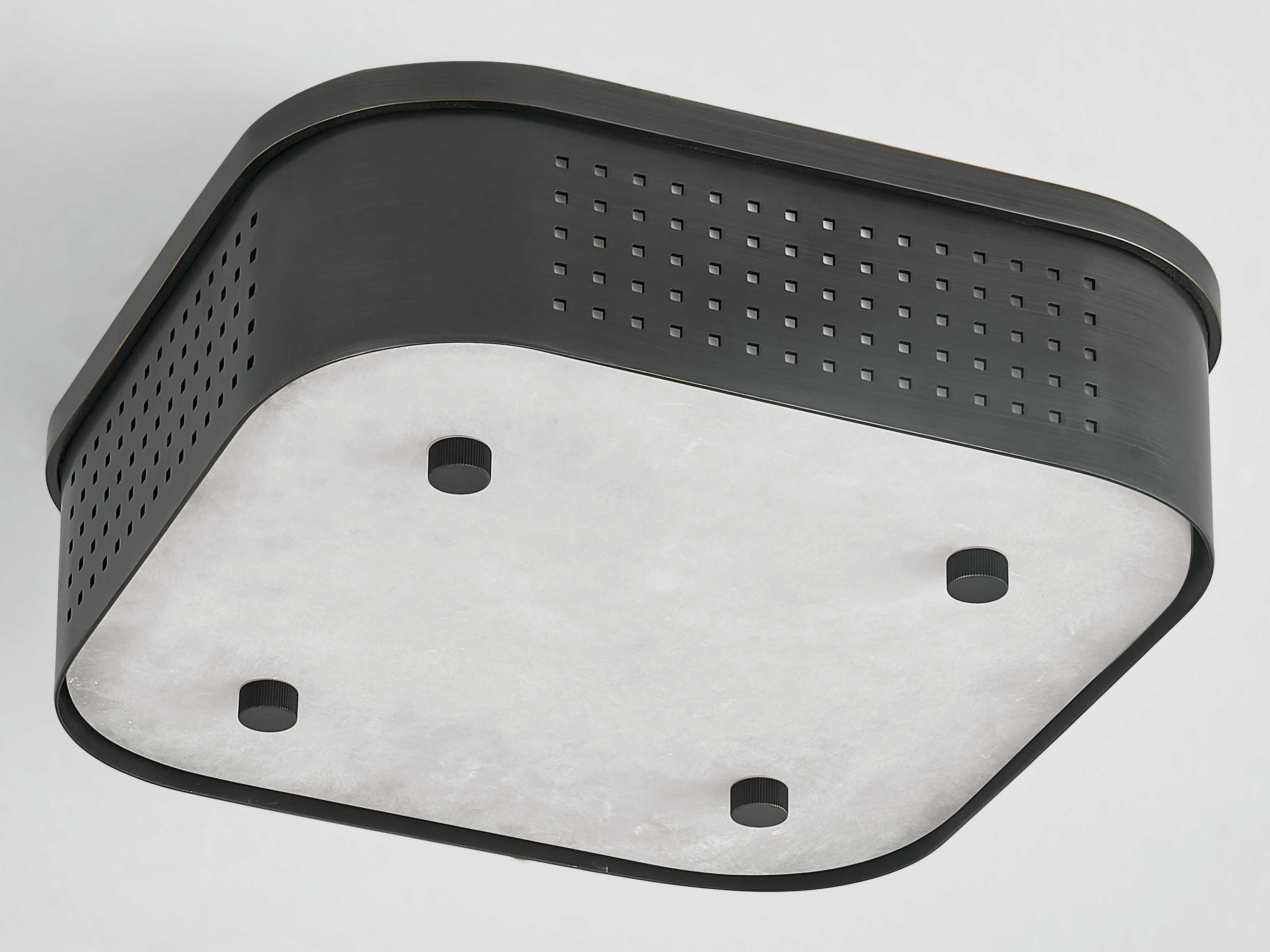 Hudson Valley Madison Square 1-Light Distressed Bronze Black Flush Mount