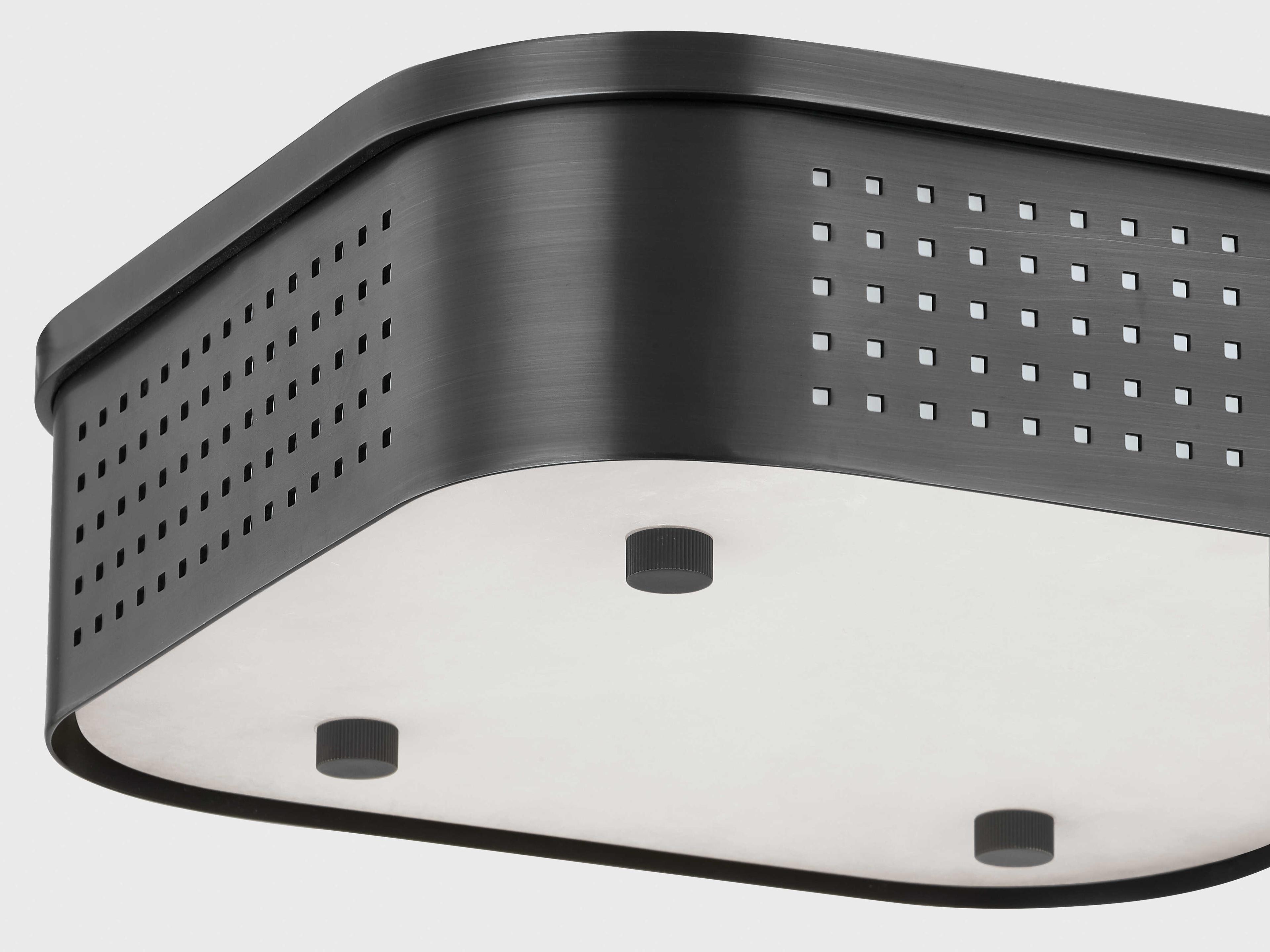 Hudson Valley Madison Square 1-Light Distressed Bronze Black Flush Mount