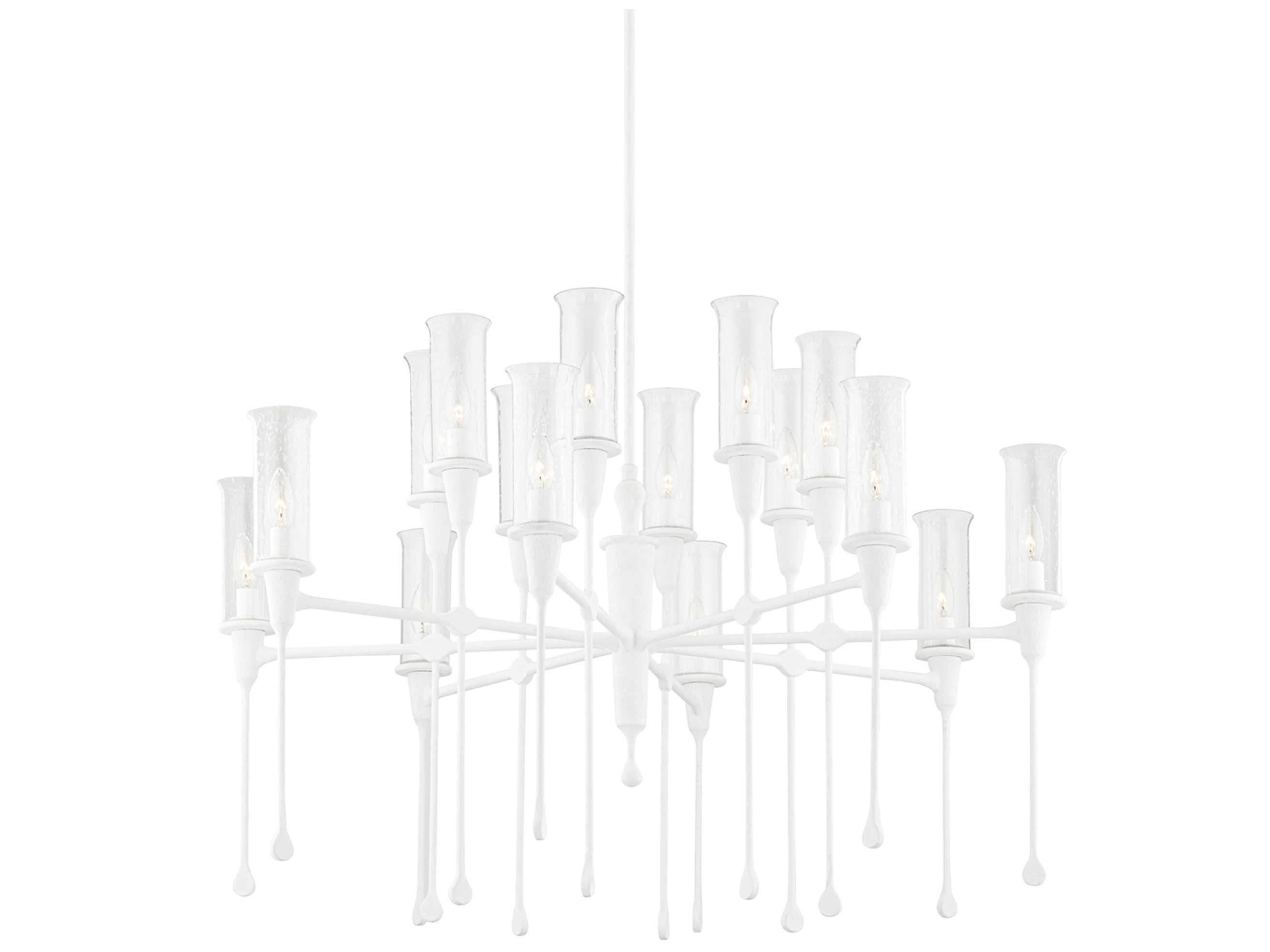 Hudson Valley Chisel 16-Light6-Light White Plaster Clear Glass Candelabra Chandelier