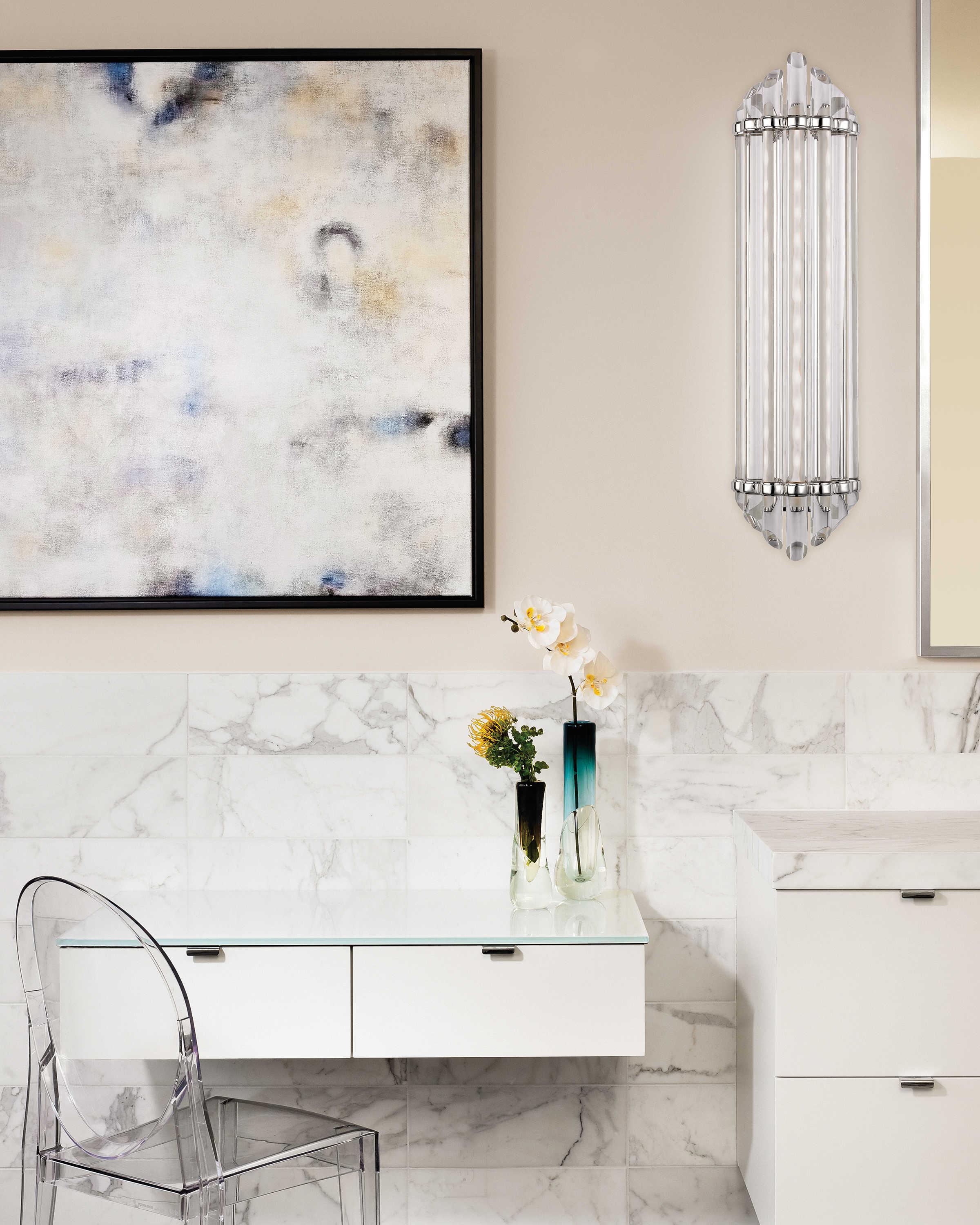 Hudson Valley Albion 1-Light Polished Nickel Clear Glass LED Wall Sconce