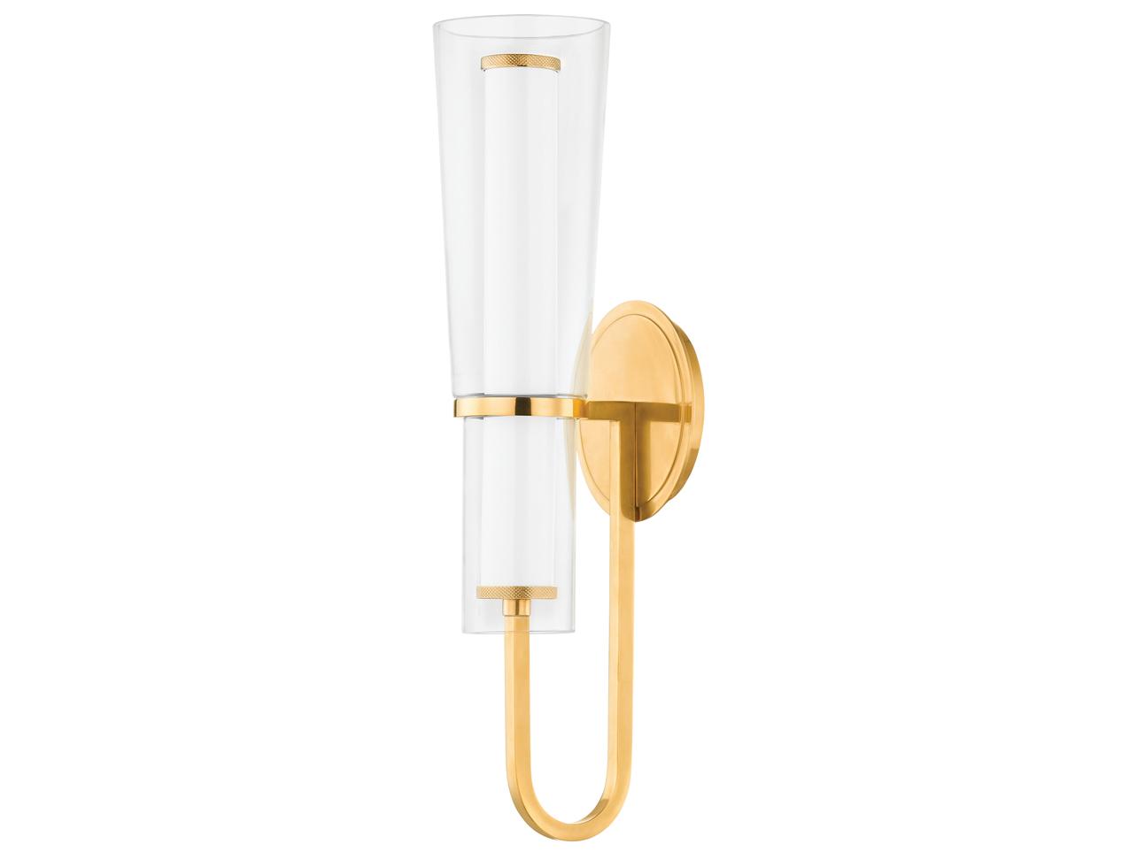 Hudson Valley Vancouver 1-Light Aged Brass Wall Sconce