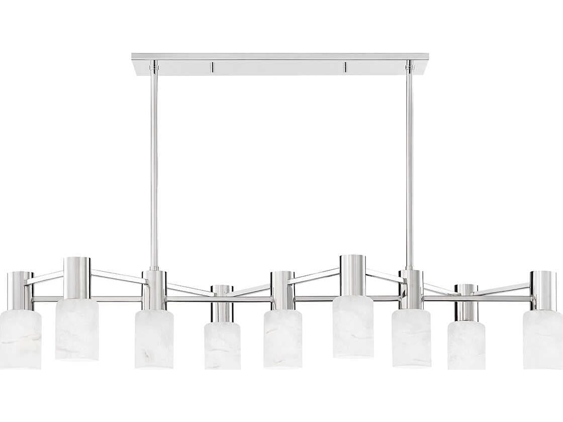 Hudson Valley Centerport 9-Light Polished Nickel LED Cylinder Island Pendant