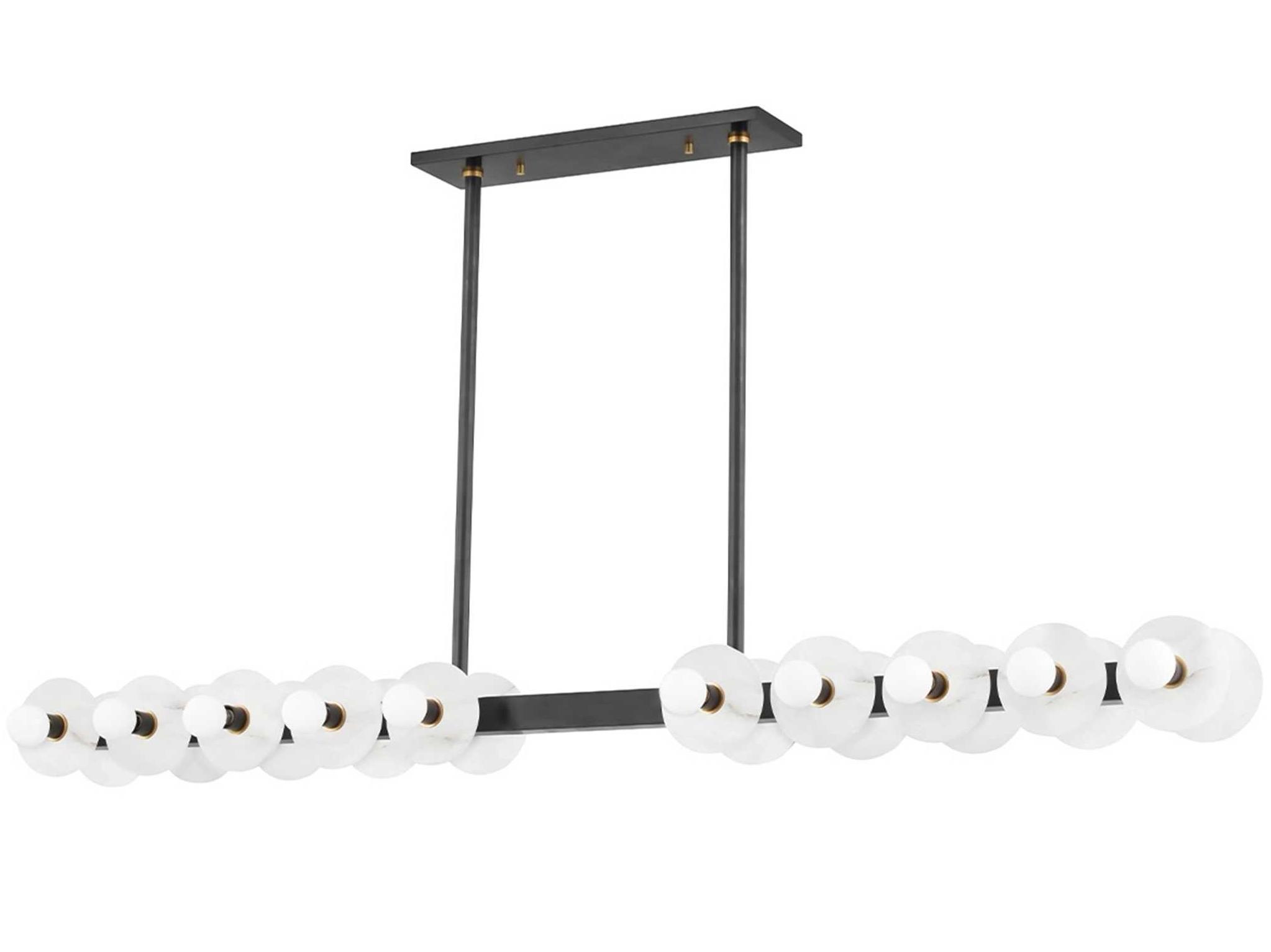 Hudson Valley Austen 20-Light Aged Old Bronze LED Linear Island Pendant