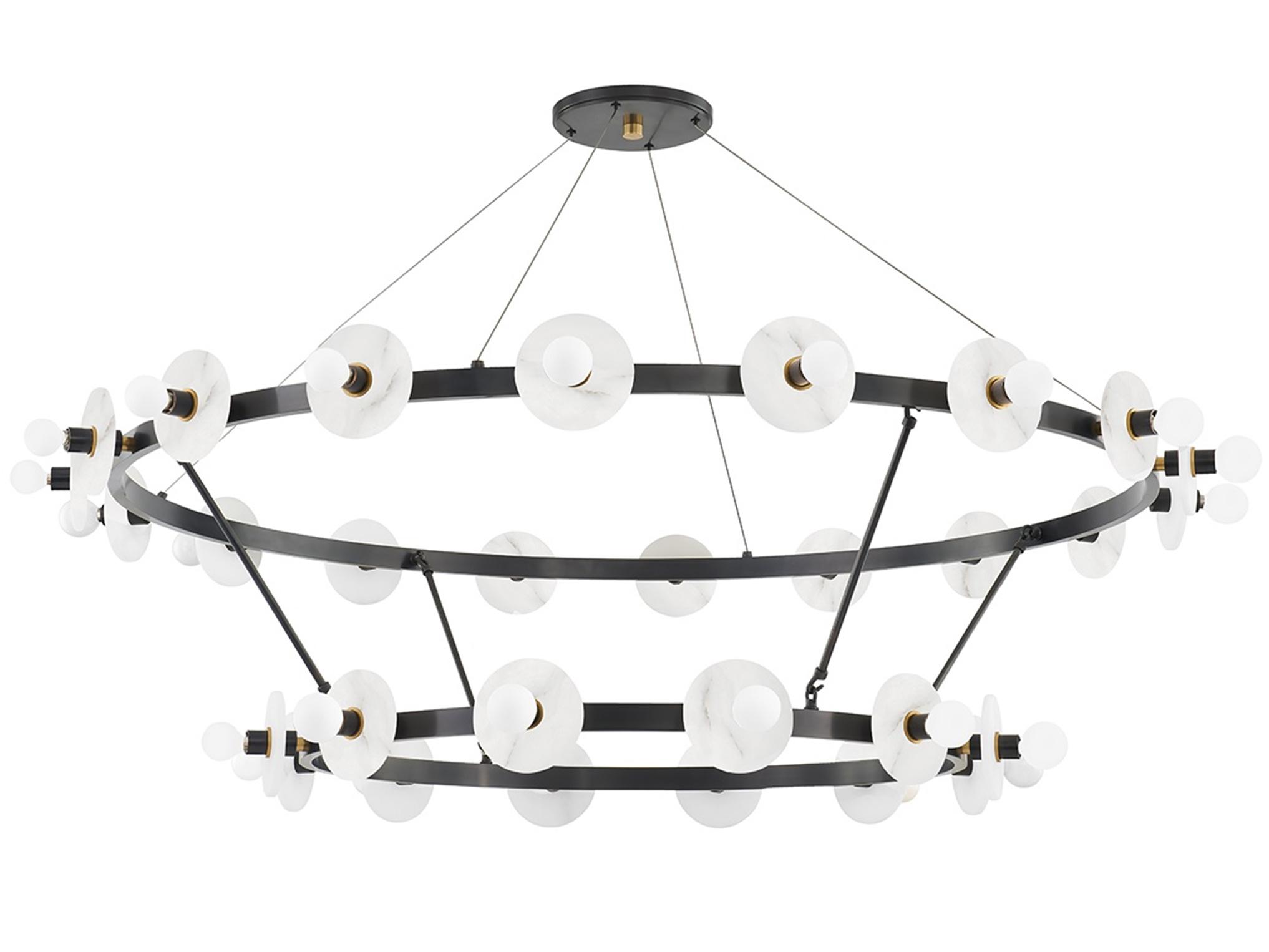 Hudson Valley Austen 30-Light Aged Old Bronze LED Candelabra Tiered Chandelier