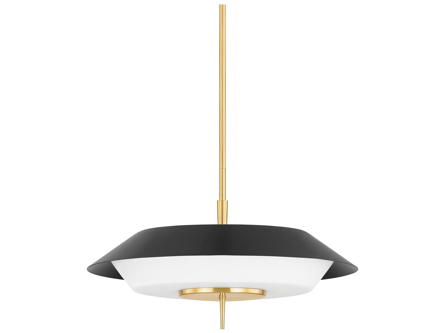 Hudson Valley Westport 4-Light Aged Brass Soft Black Pendant