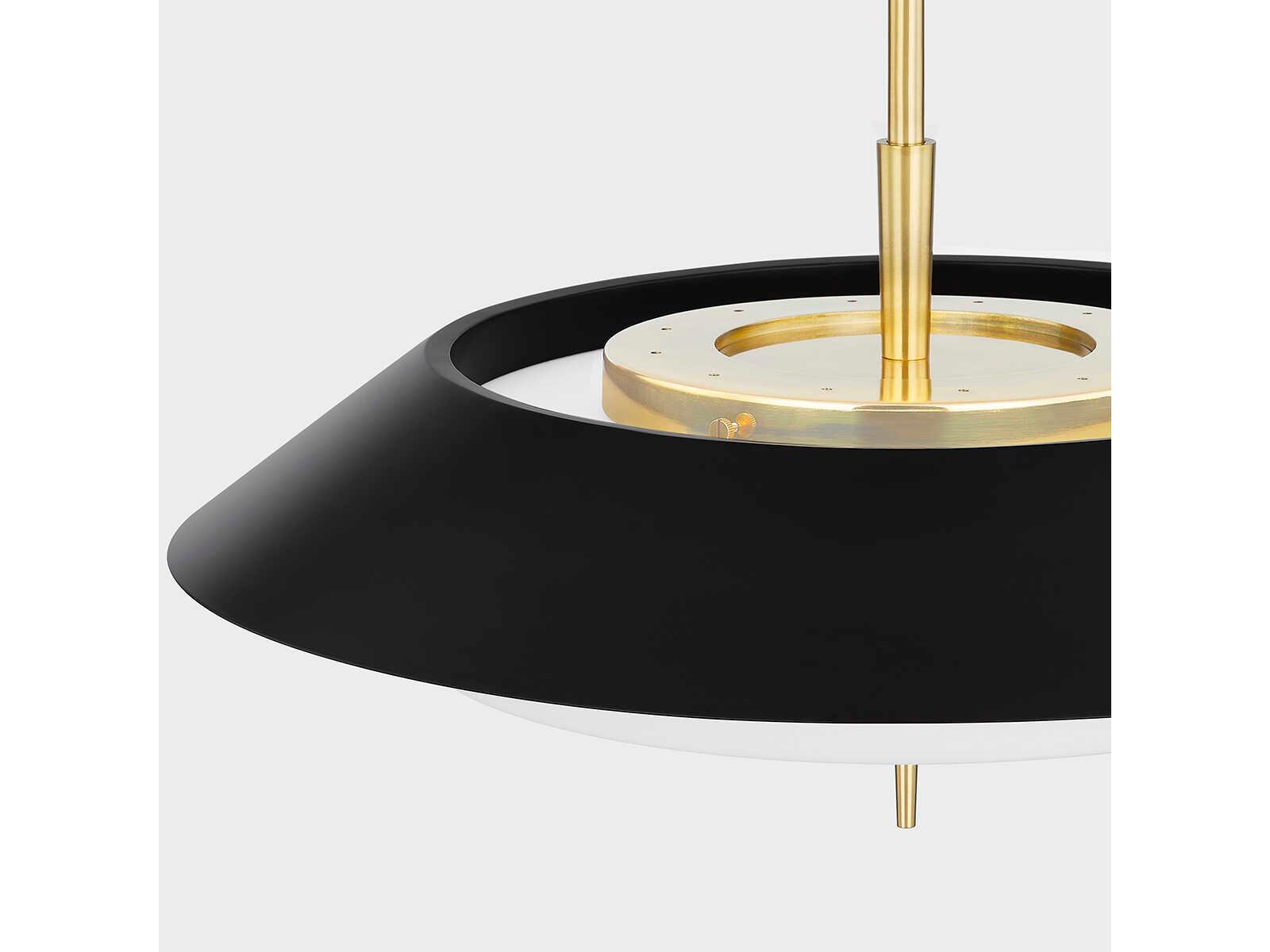 Hudson Valley Westport 4-Light Aged Brass Soft Black Pendant
