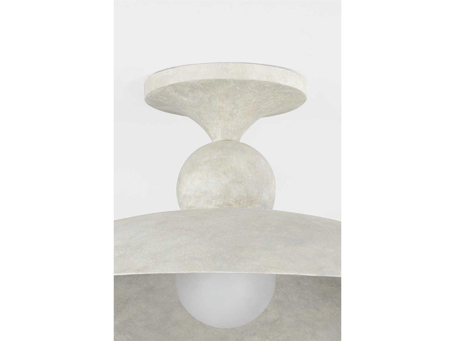 Hudson Valley Teelin 1-Light Limewash Plaster Gray Bowl Semi Flush Mount