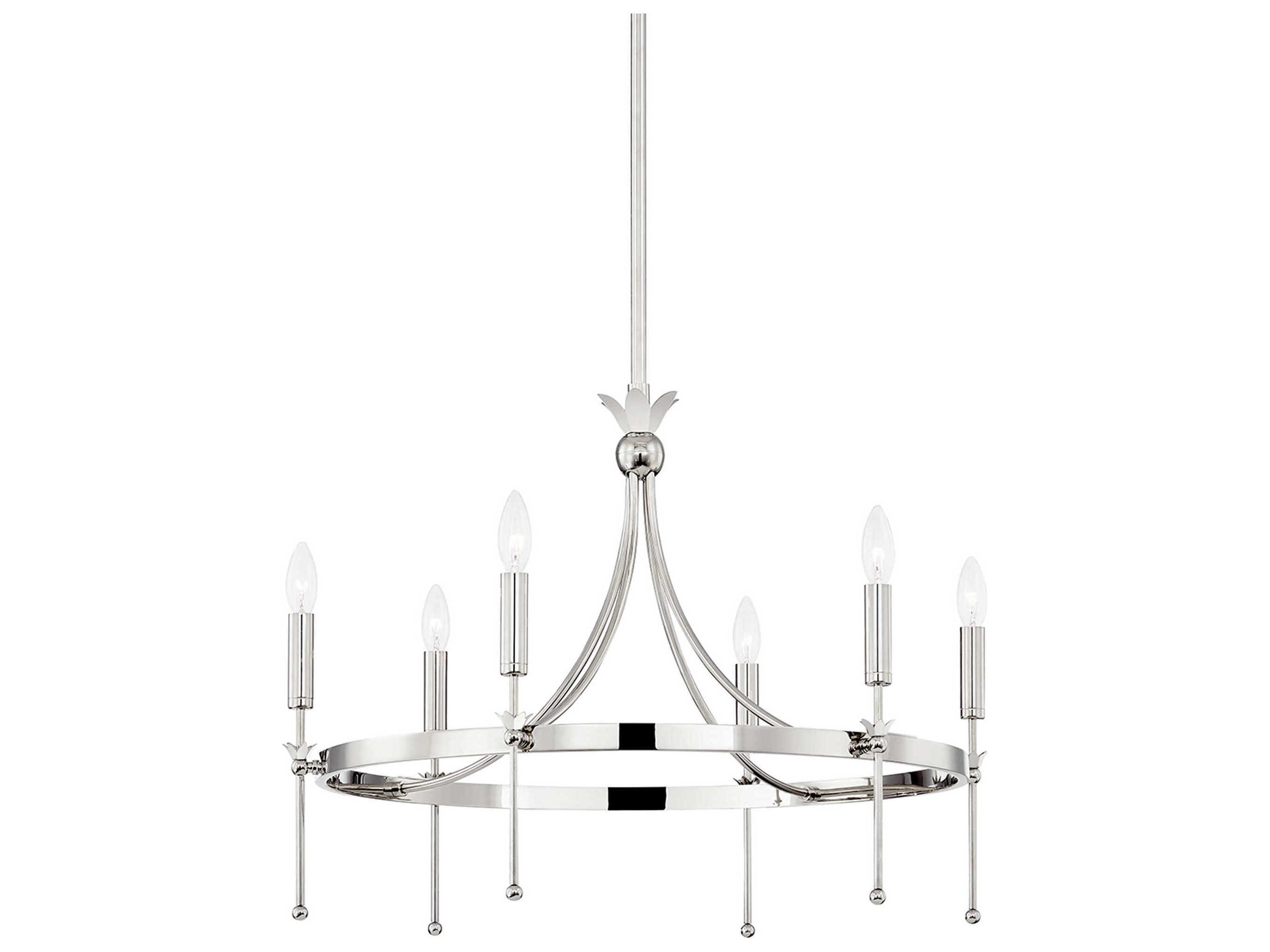 Hudson Valley Gates 6-Light Polished Nickel Candelabra Chandelier