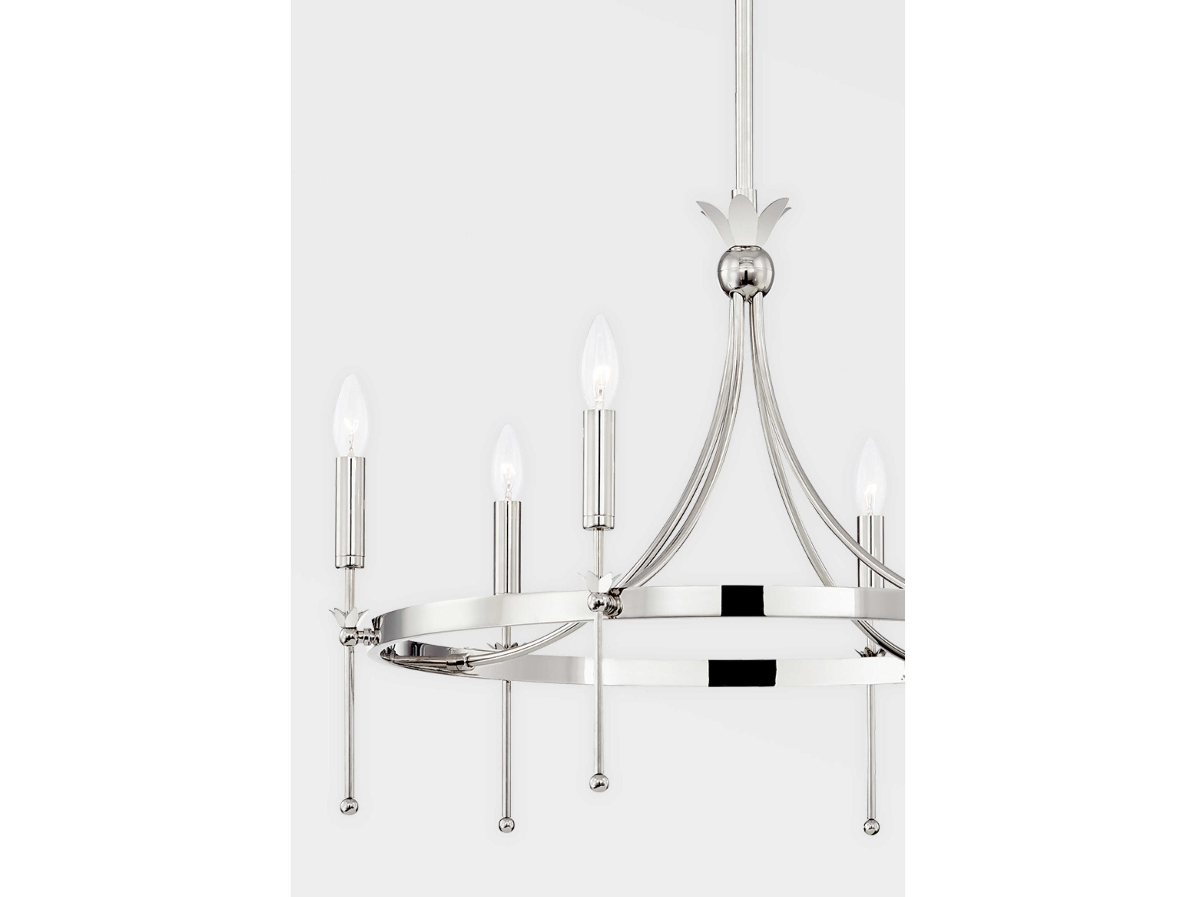Hudson Valley Gates 6-Light Polished Nickel Candelabra Chandelier