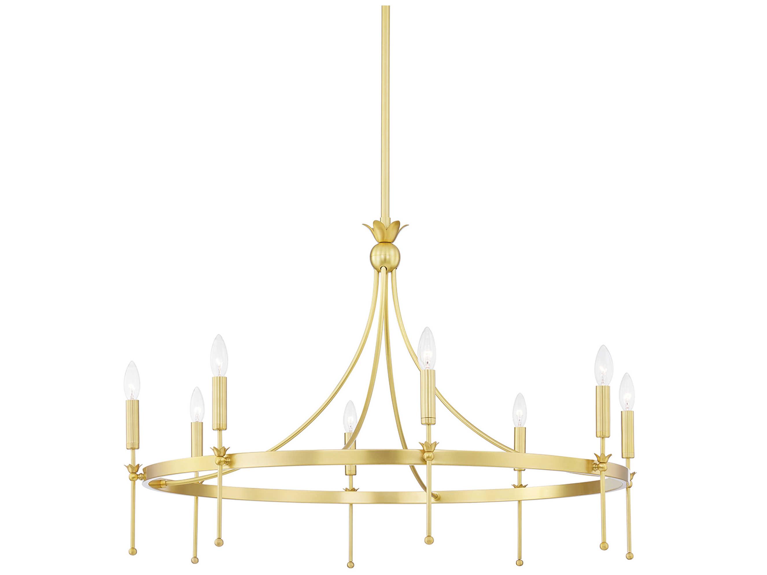 Hudson Valley Gates 8-Light Aged Brass Candelabra Chandelier