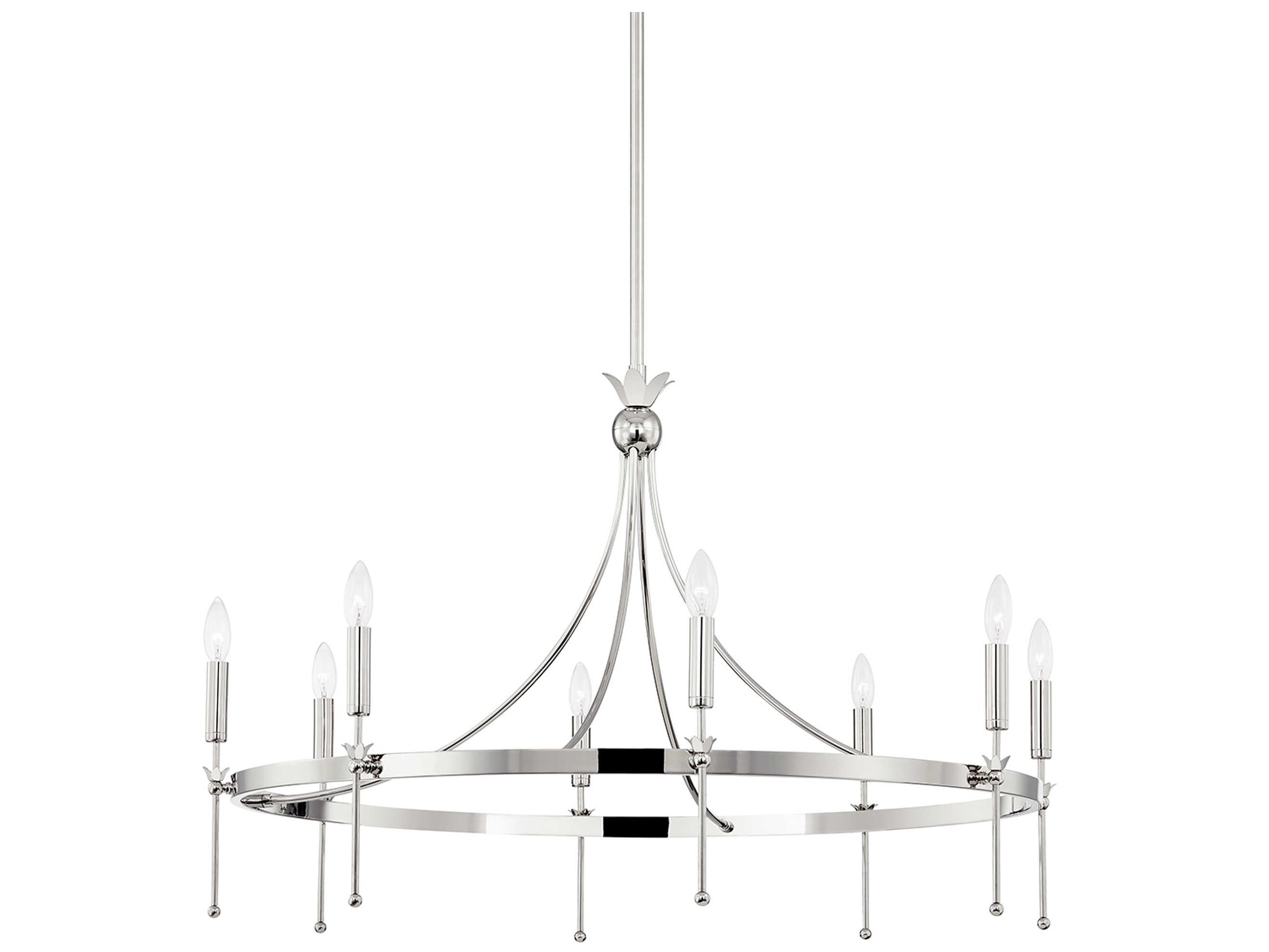 Hudson Valley Gates 8-Light Polished Nickel Candelabra Chandelier