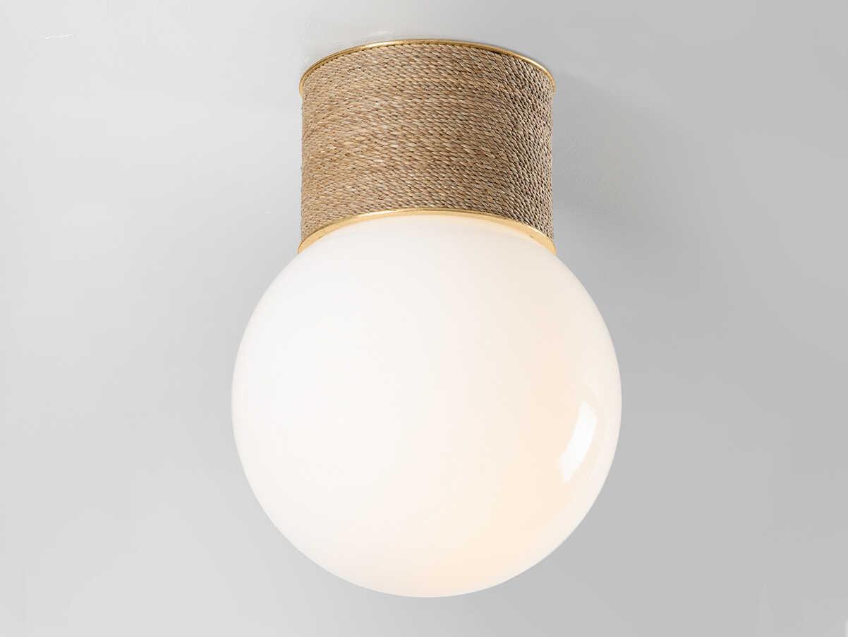 Hudson Valley Ardsley 1-Light Vintage Gold Leaf Globe Flush Mount