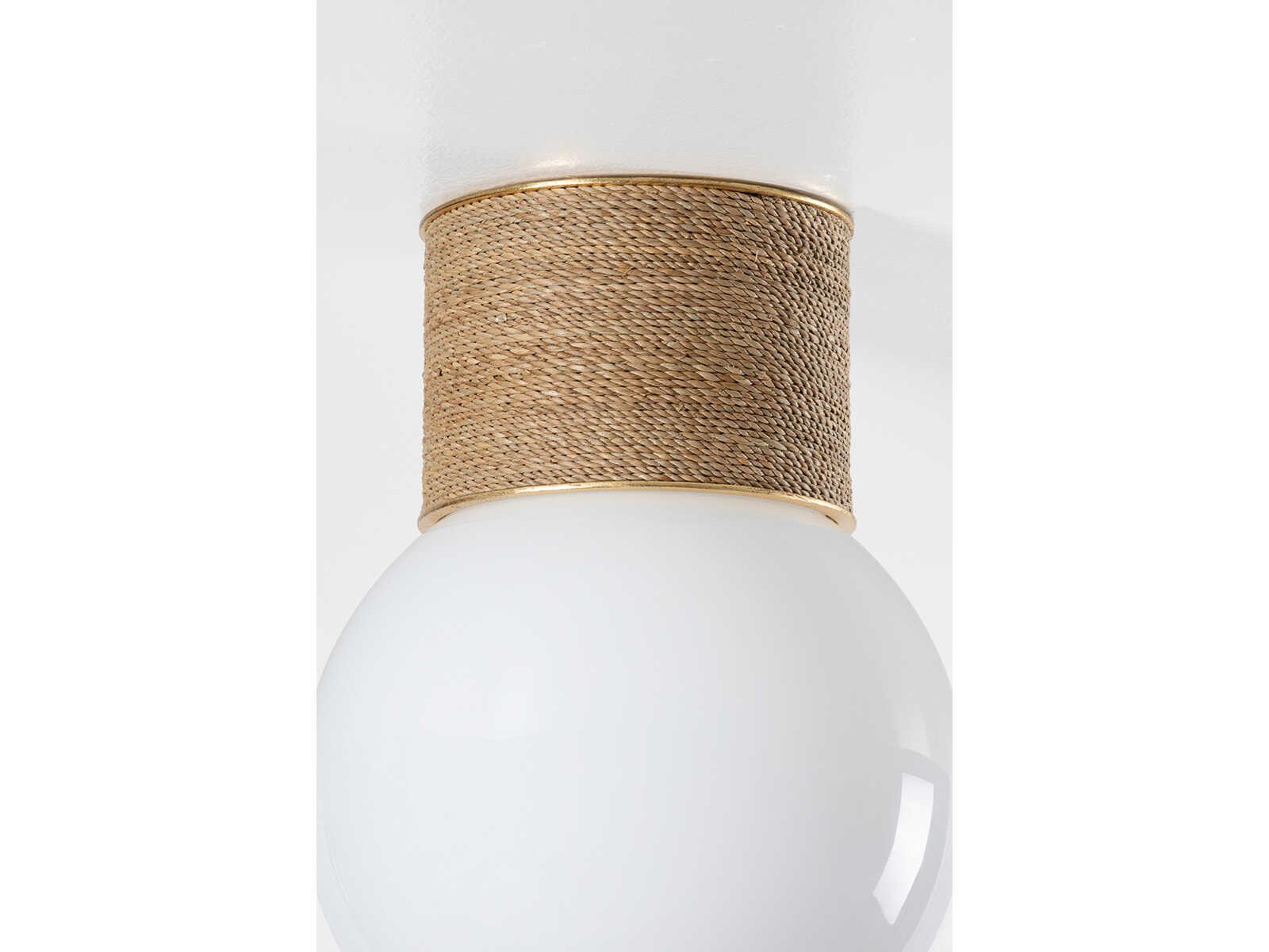 Hudson Valley Ardsley 1-Light Vintage Gold Leaf Globe Flush Mount