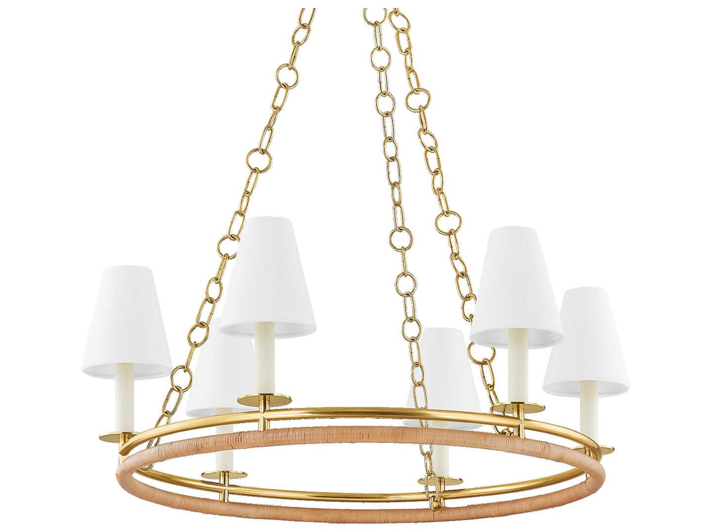 Hudson Valley Swanton 6-Light Aged Brass Chandelier