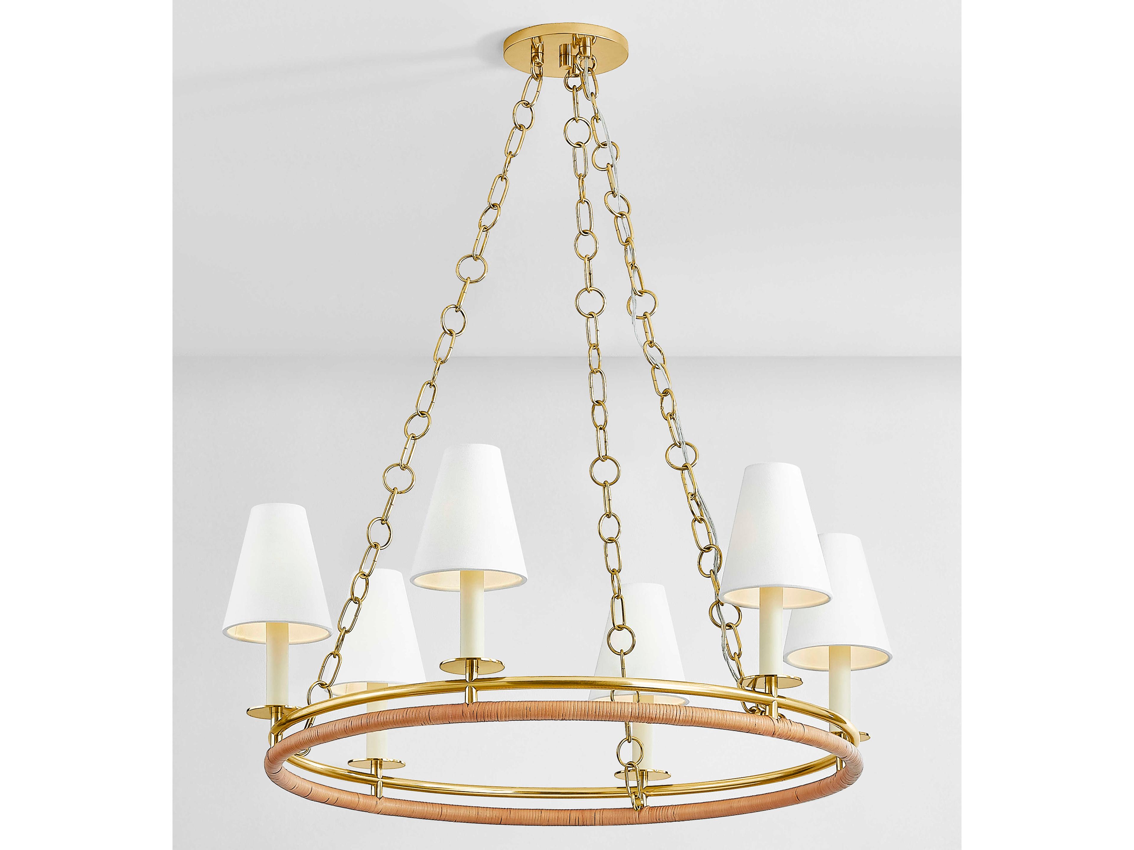 Hudson Valley Swanton 6-Light Aged Brass Chandelier