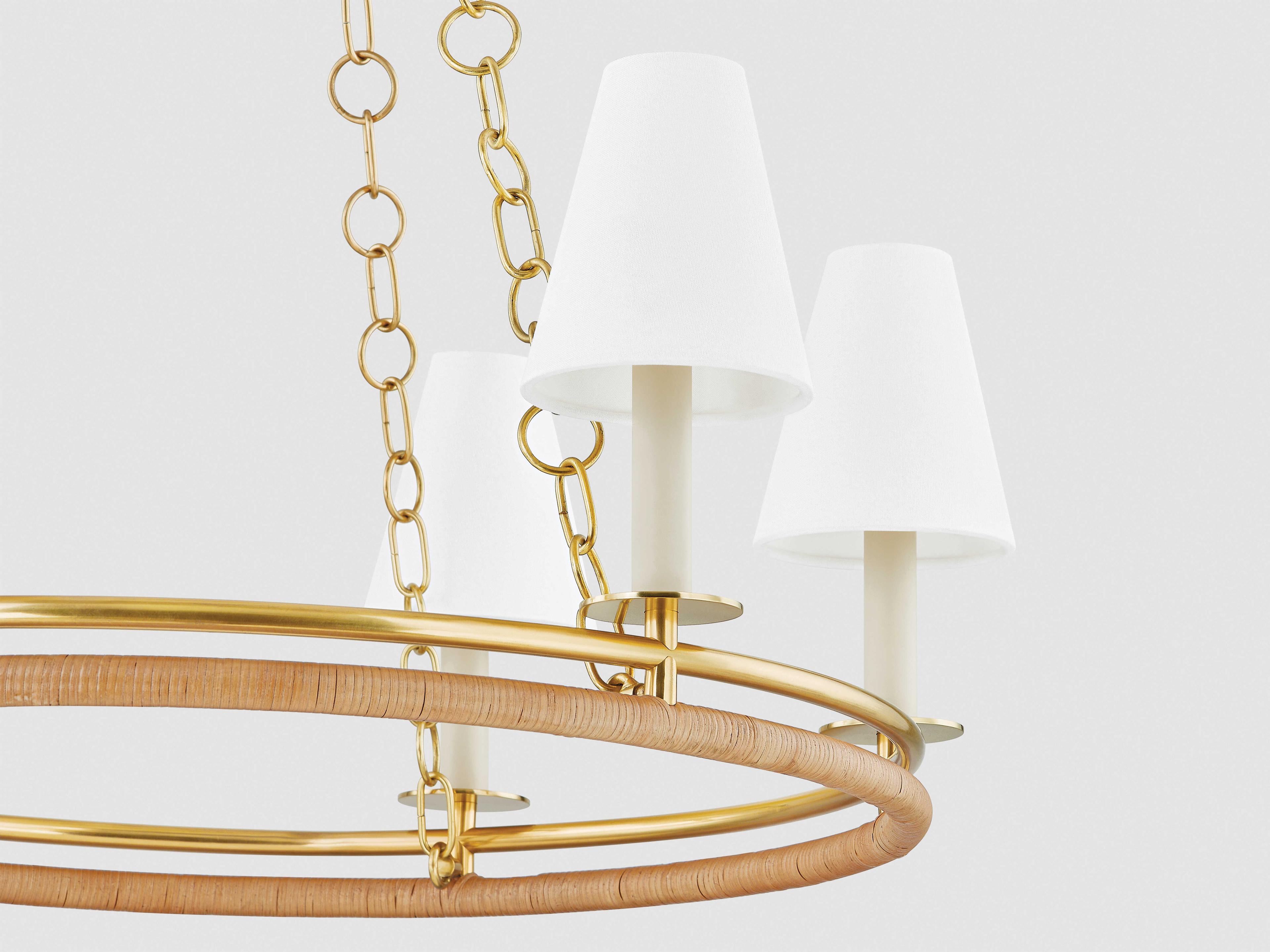 Hudson Valley Swanton 6-Light Aged Brass Chandelier