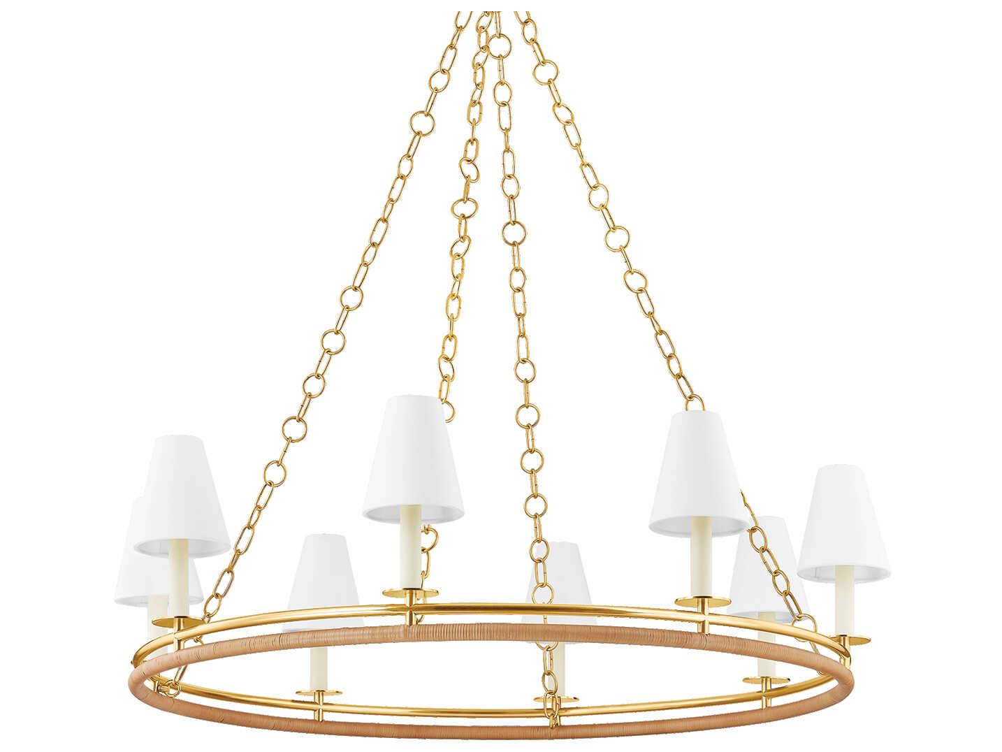 Hudson Valley Swanton 8-Light Aged Brass Chandelier
