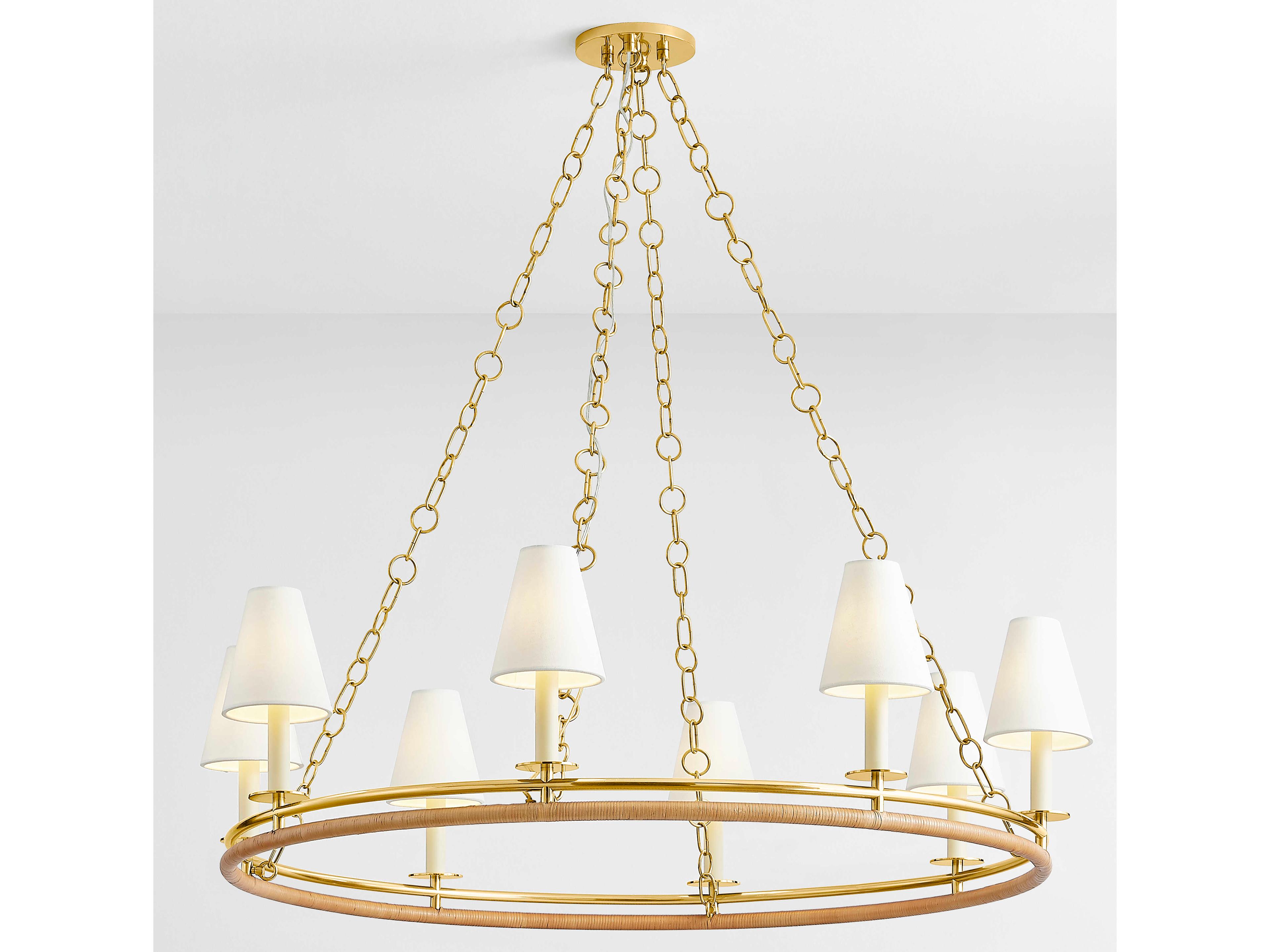 Hudson Valley Swanton 8-Light Aged Brass Chandelier