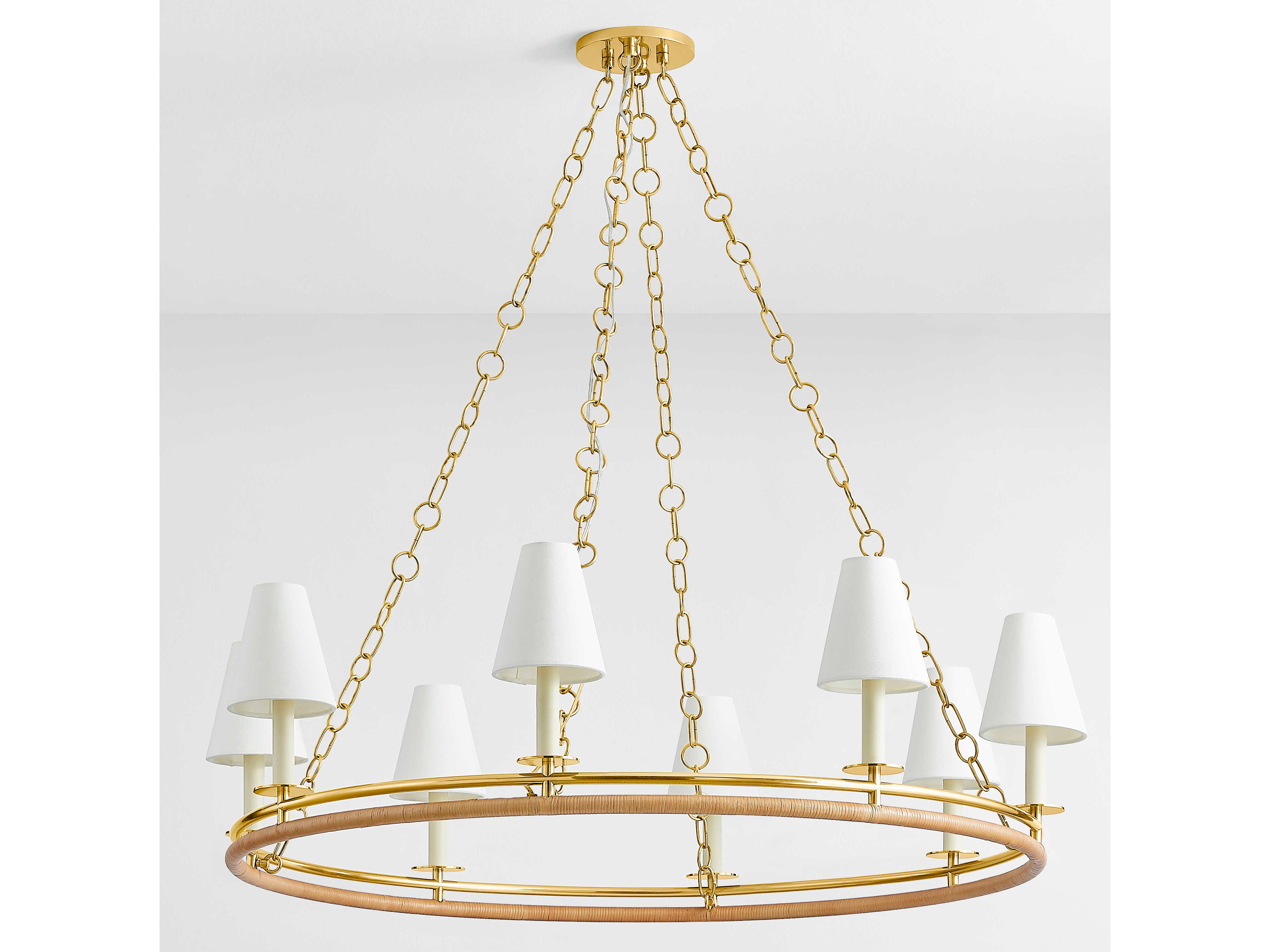 Hudson Valley Swanton 8-Light Aged Brass Chandelier