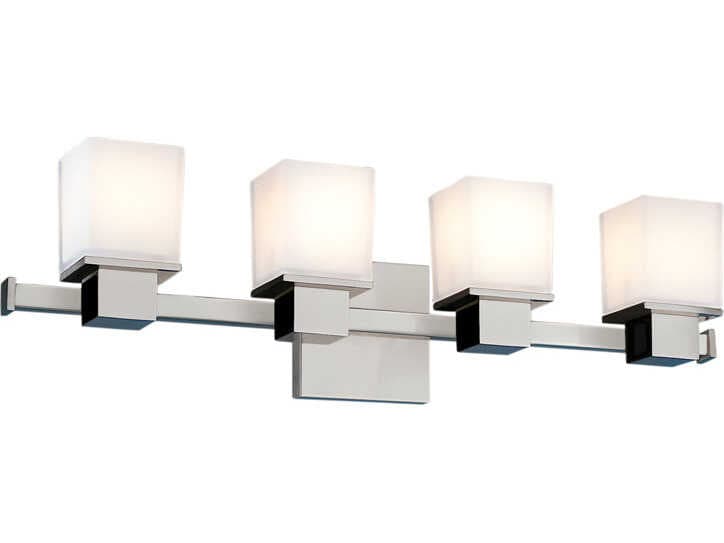 Hudson Valley Milford 4-Light Polished Chrome Glass Vanity Light
