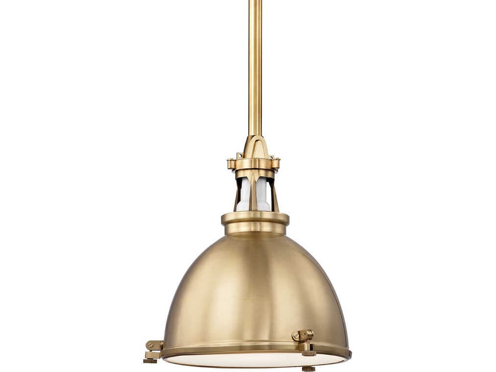Hudson Valley Massena 1-Light Aged Brass Bowl Pendant