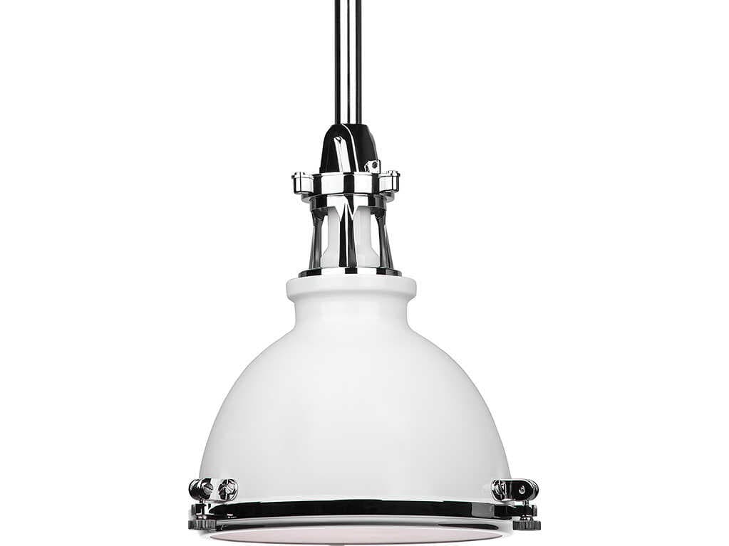 Hudson Valley Massena 1-Light White polished Nickel Combo Bowl Pendant
