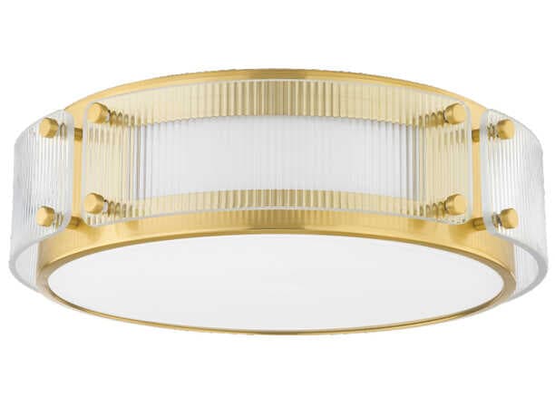Hudson Valley Clifford 1-Light Aged Brass Glass LED Flush Mount